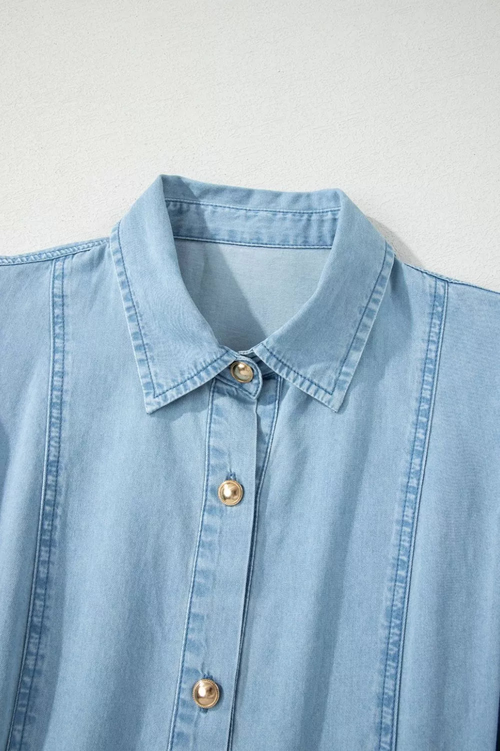 AwRans Premium | Belted Puff Sleeve Denim Midi Dress Dress AwRans Premium 019b0419-f347-4bdf-ae25-9f3006e2dc82-Max-Origin