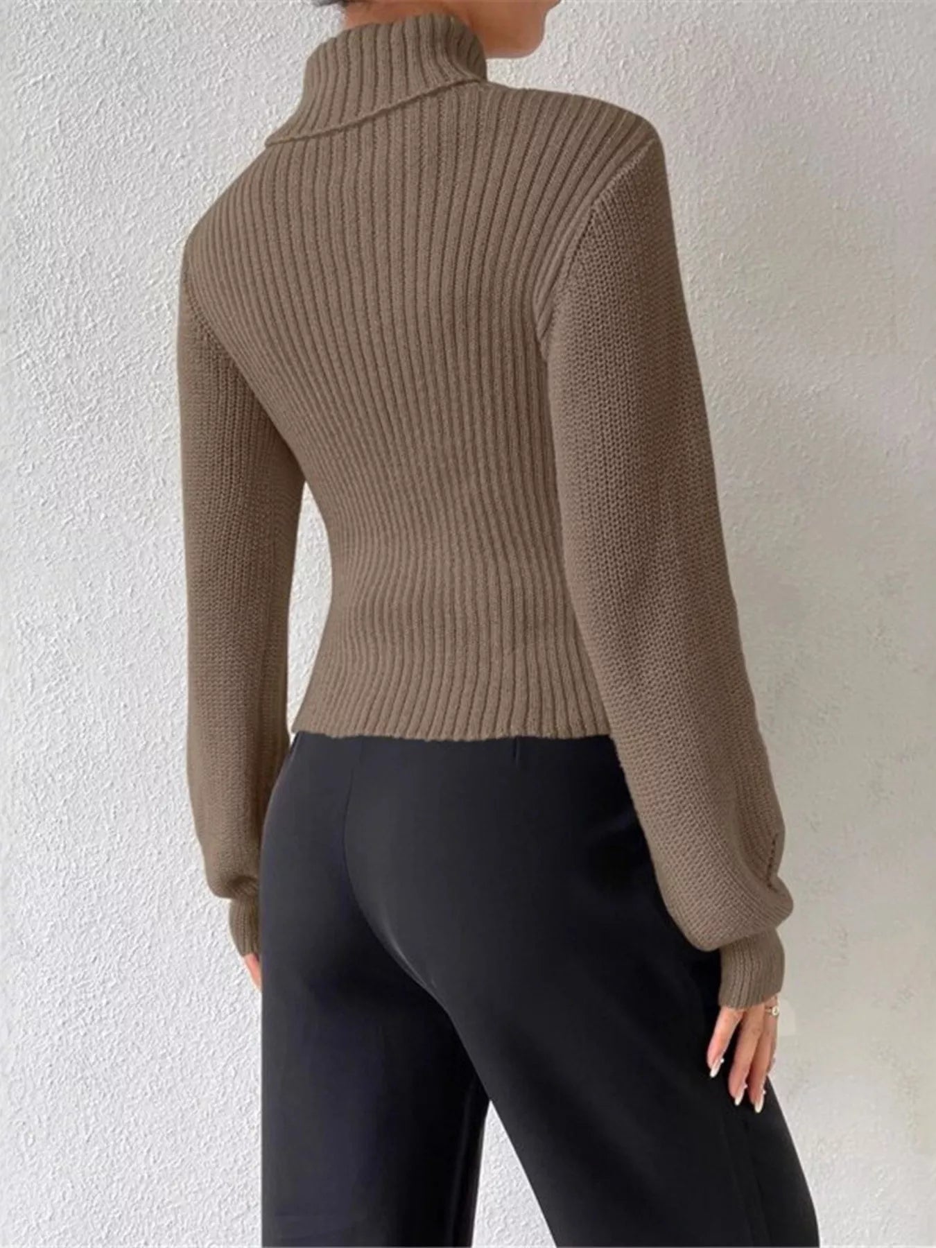 Cream Ribbed Cut-Out Turtleneck Knit Sweater Sweaters AwRans Premium 0589191997974943923f195ca36ee6df-Max-Origin