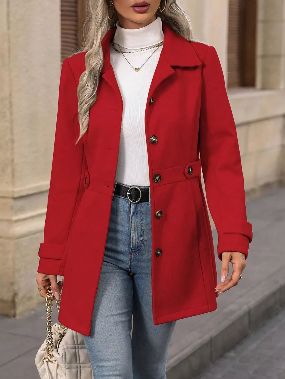 Classic Elegant Button-Front Coat Overcoats AwRans Premium 18bbbd45-8831-47e9-aacb-e0d40bdb0d67-Max-Origin