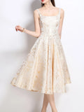 AwRans Premium | Vintage Floral A-Line Cotton Midi Dress Apricot Dress AwRans Premium 3619304c193d4033a3589d696a313247-Max-Origin