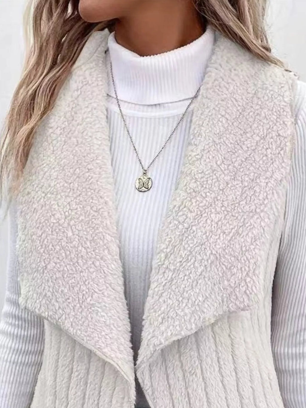 Chic Sherpa Fleece Open-Front Vest Vests AwRans Premium 3fe5ff87-67f1-4d27-8703-a410cce5e357-Max-Origin