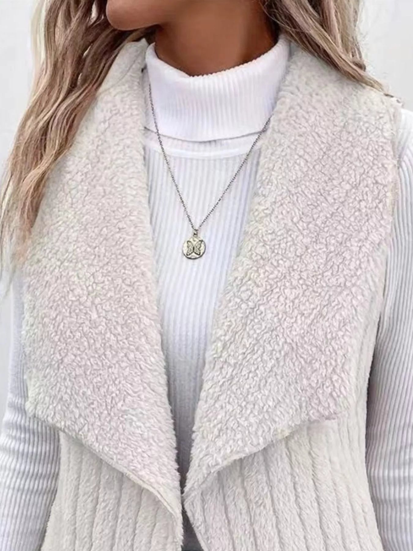 Chic Sherpa Fleece Open-Front Vest Vests AwRans Premium 3fe5ff87-67f1-4d27-8703-a410cce5e357-Max-Origin