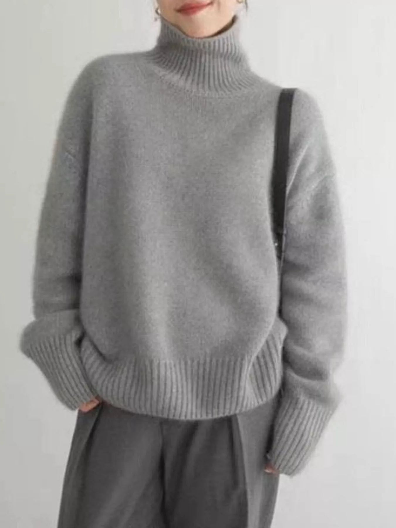 Cozy Cream Oversized Ribbed Knit Turtleneck Pullover Sweater Sweater AwRans Premium 4049a6f2-d3bd-4213-8e7a-f63f747d2fff-Max-Origin