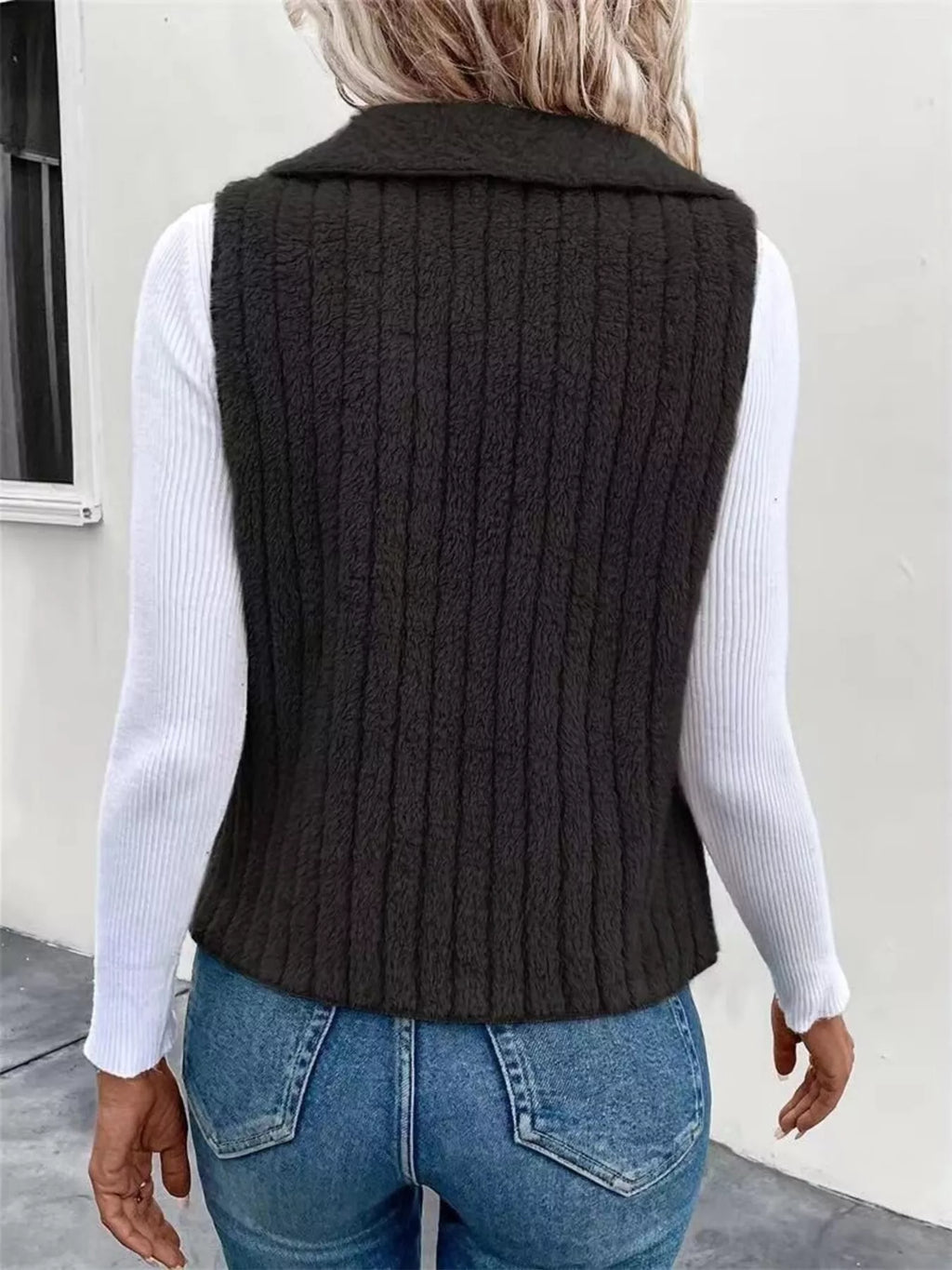 Chic Sherpa Fleece Open-Front Vest Vests AwRans Premium 53a2793d6fbb4abda40cfcc34b8c60d2-Max-Origin