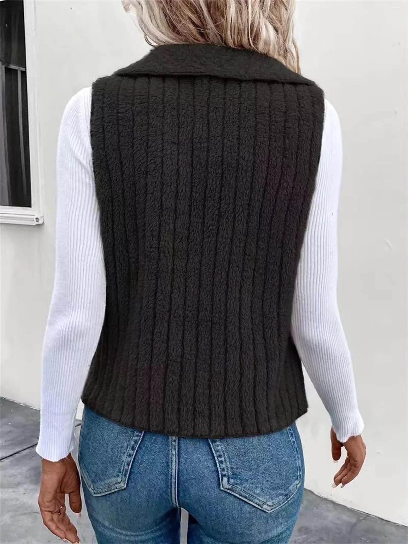 Chic Sherpa Fleece Open-Front Vest Vests AwRans Premium 53a2793d6fbb4abda40cfcc34b8c60d2-Max-Origin