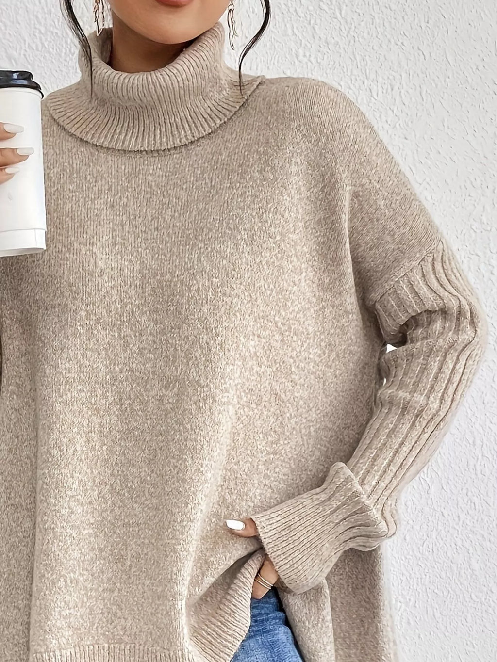 Turtleneck High-Low Hem Sweater Sweater Trendsi 57b2c9e5-d220-4d55-940c-ae1f33f88627-Max-Origin