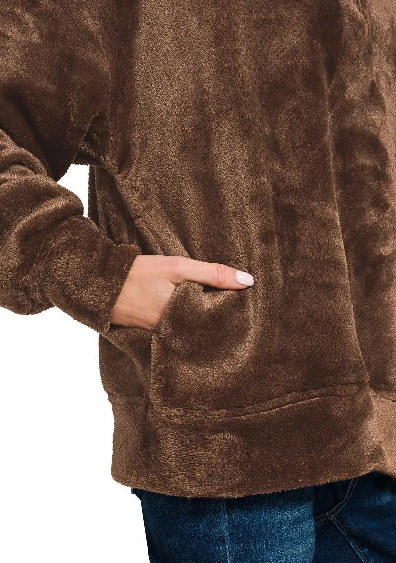 Luxe Cozy Faux Fur Half-Zip Pullover pullover AwRans Premium 7a477f5341c14297b7684b96242811ff-Max-Origin