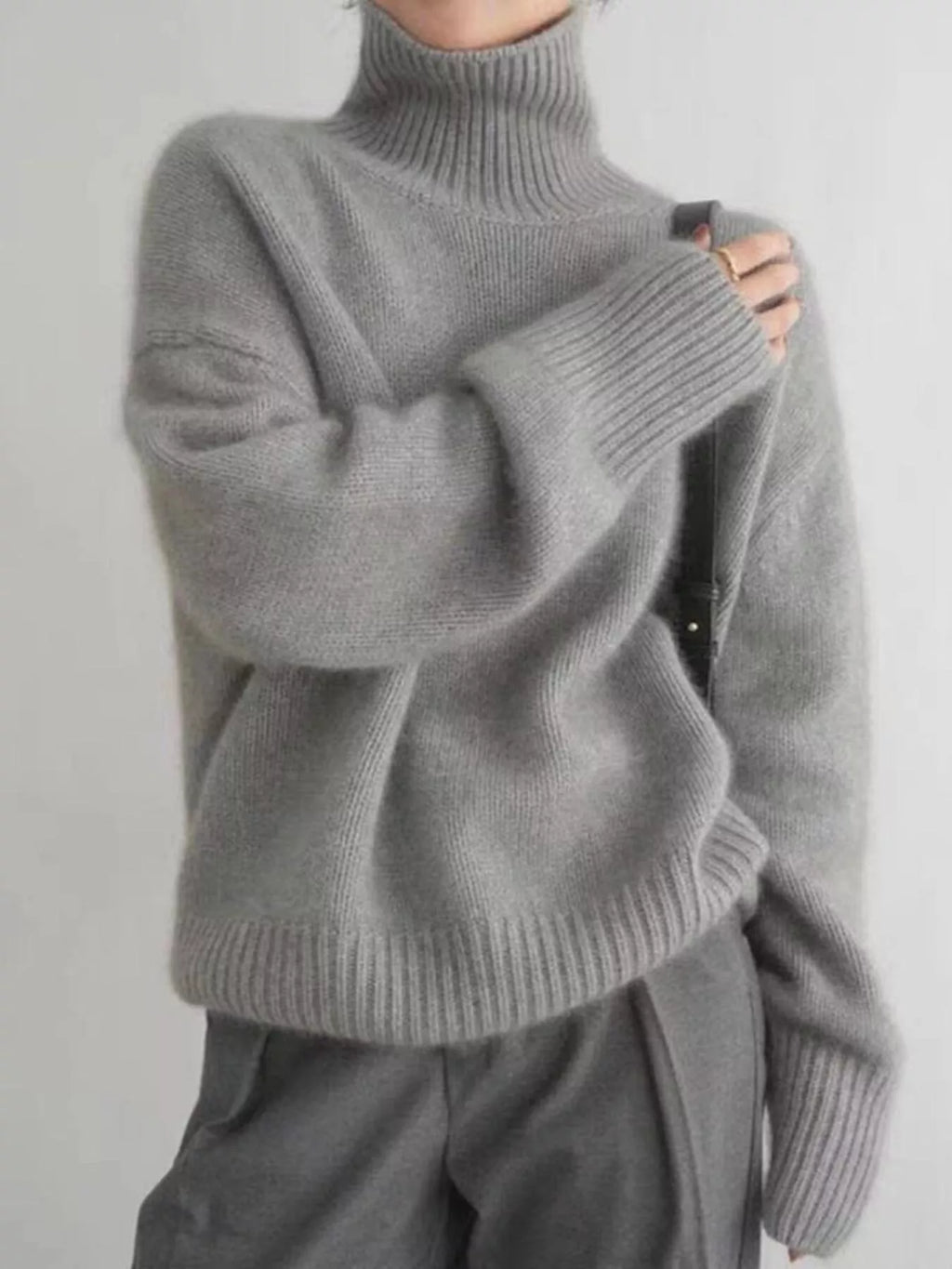 Cozy Cream Oversized Ribbed Knit Turtleneck Pullover Sweater Sweater AwRans Premium 7ac9c815-5134-482d-b5a4-46bb40f0bb48-Max-Origin