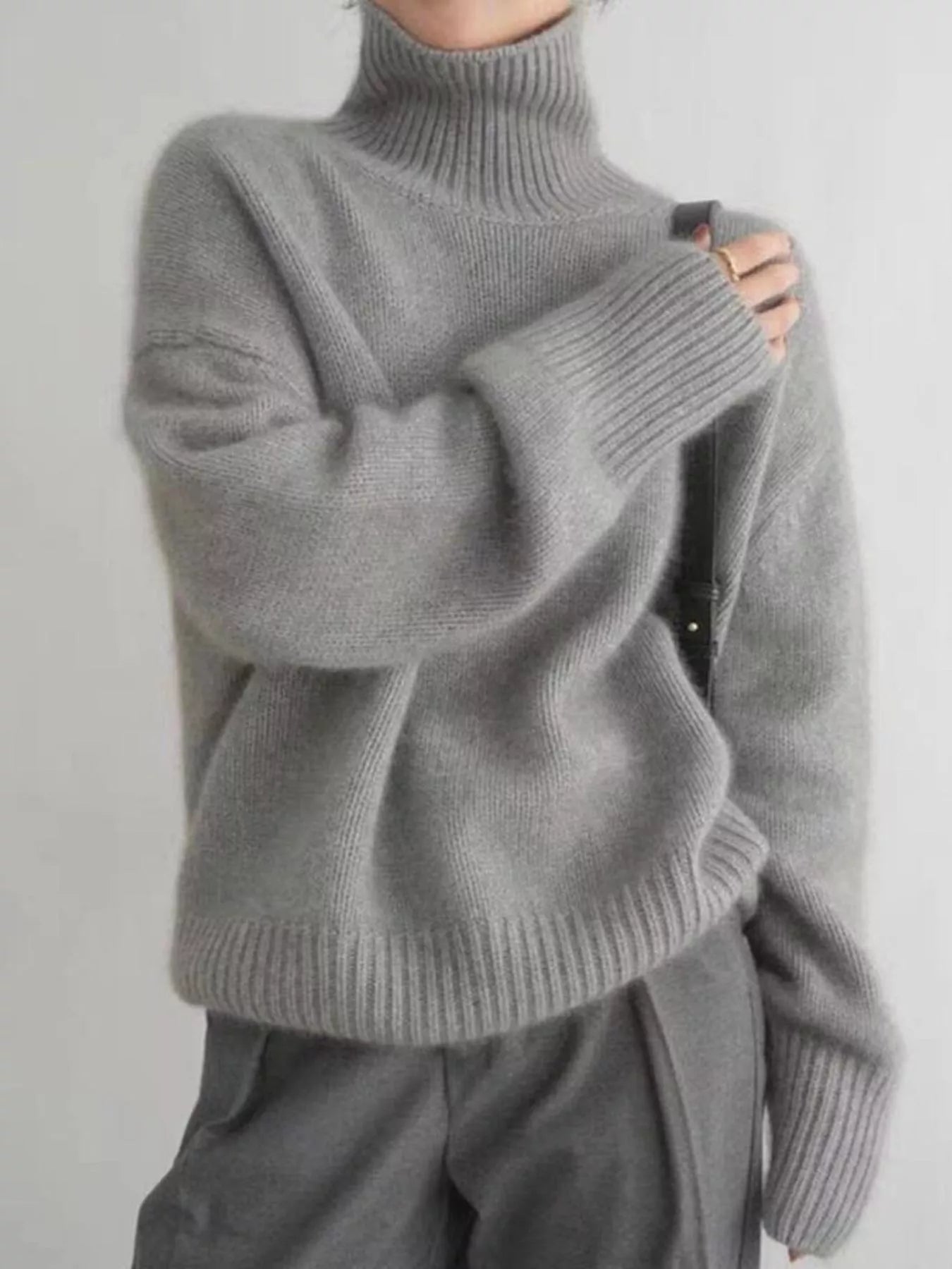 Cozy Cream Oversized Ribbed Knit Turtleneck Pullover Sweater Sweater AwRans Premium 7ac9c815-5134-482d-b5a4-46bb40f0bb48-Max-Origin