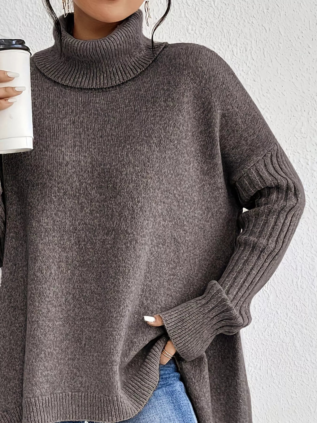 Turtleneck High-Low Hem Sweater Sweater Trendsi 855241d1-c3ae-4fd7-865b-f63154f0c544-Max-Origin