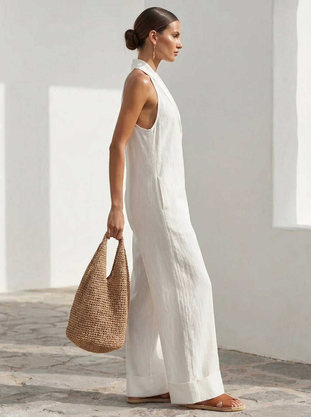 Halter Neck Wide-Leg Jumpsuit