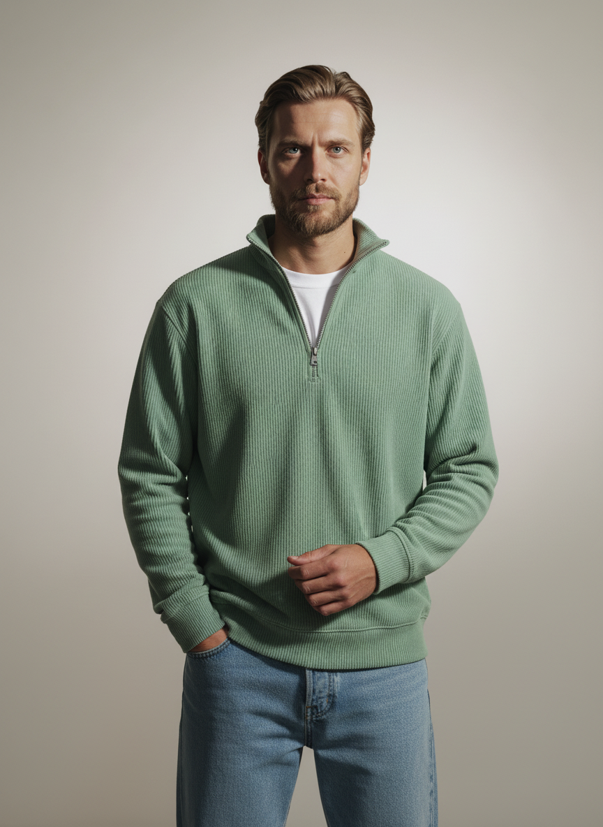 Classic Corduroy Quarter-Zip Pullover