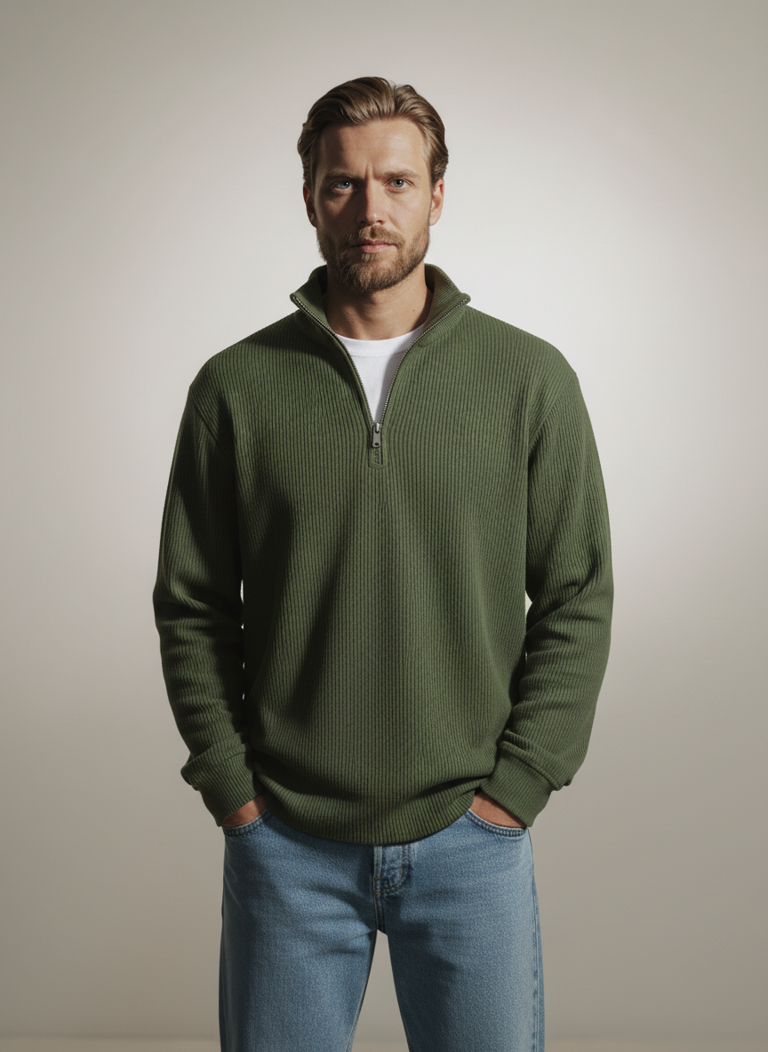 Classic Corduroy Quarter-Zip Pullover