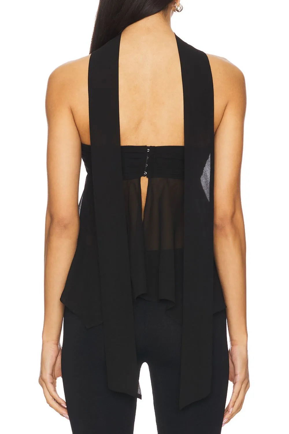 Chic Black Strapless Chiffon Peplum Top with Matching Choker Women's Tops AwRans Premium a23f43b1-d554-4fce-89b0-e2b85cfb04a4-Max-Origin