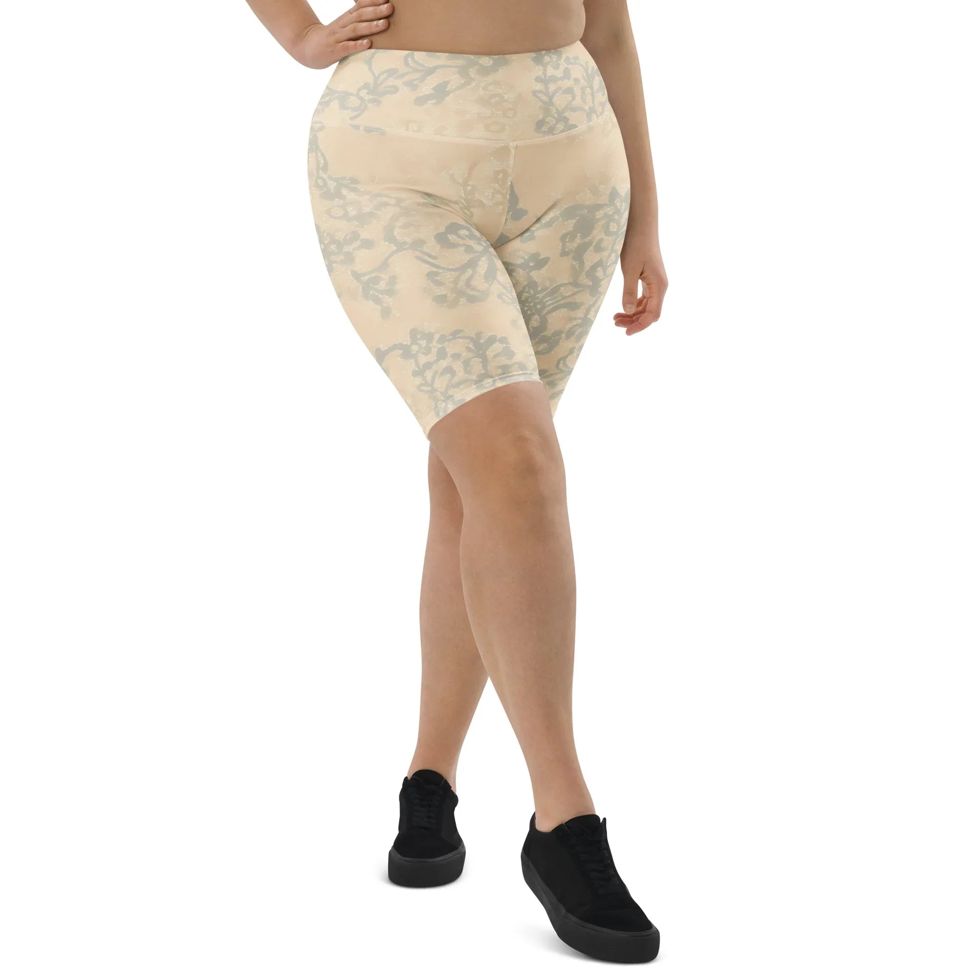 Biker Shorts Biker Shorts AwRans Clothing all-over-print-biker-shorts-white-front-2-6880df2019960