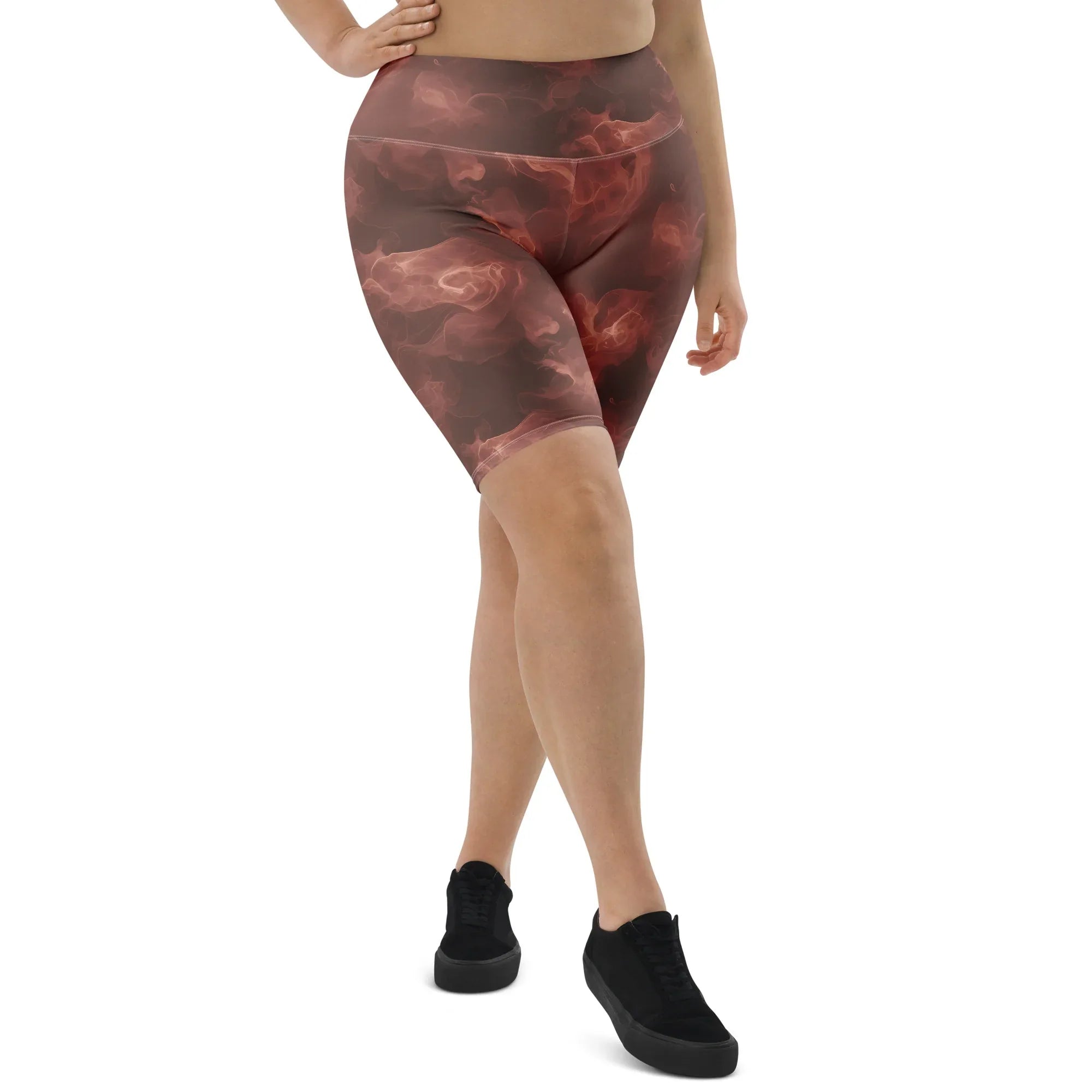 Biker Shorts Biker Shorts AwRans Clothing all-over-print-biker-shorts-white-front-2-6880e7d67e7ed