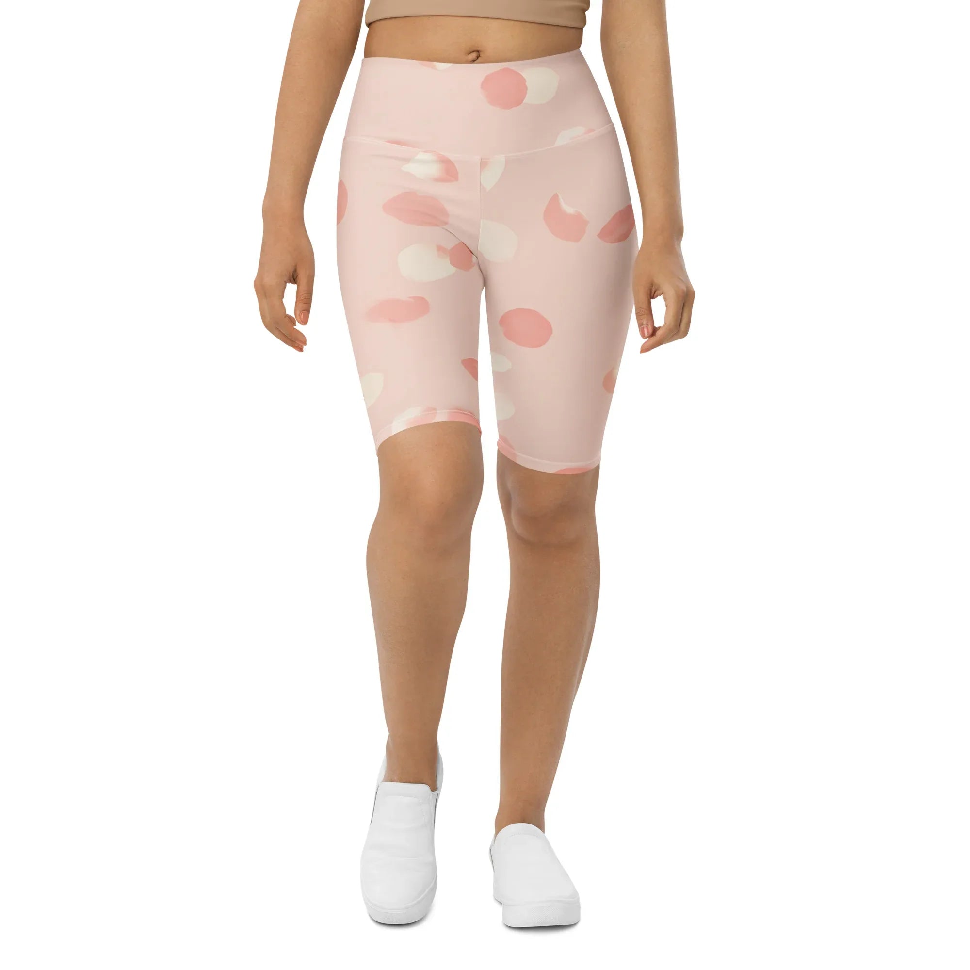Biker Shorts Biker Shorts AwRans Clothing all-over-print-biker-shorts-white-front-6880df5602692