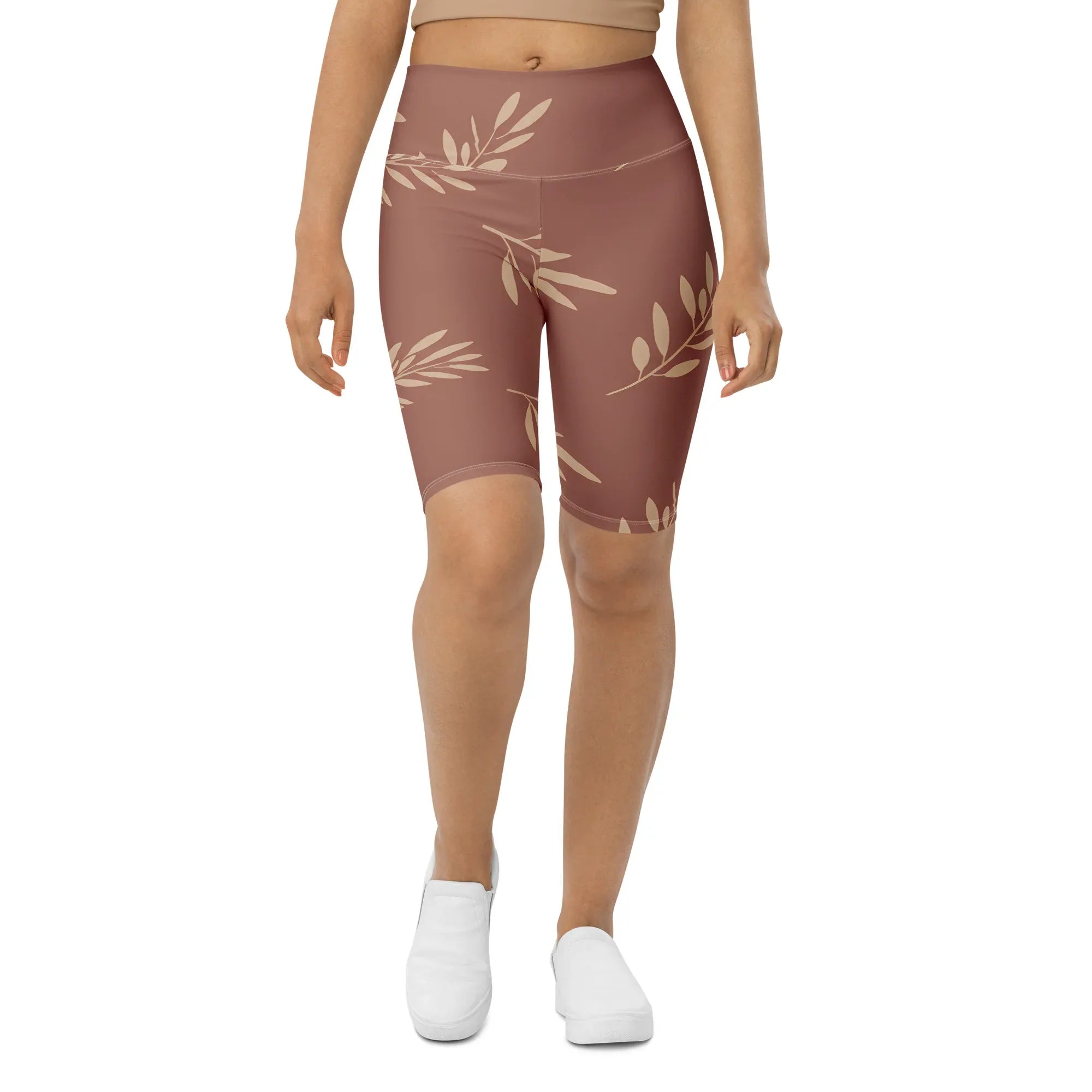 Biker Shorts Biker Shorts AwRans Clothing all-over-print-biker-shorts-white-front-6880e2e8d6823