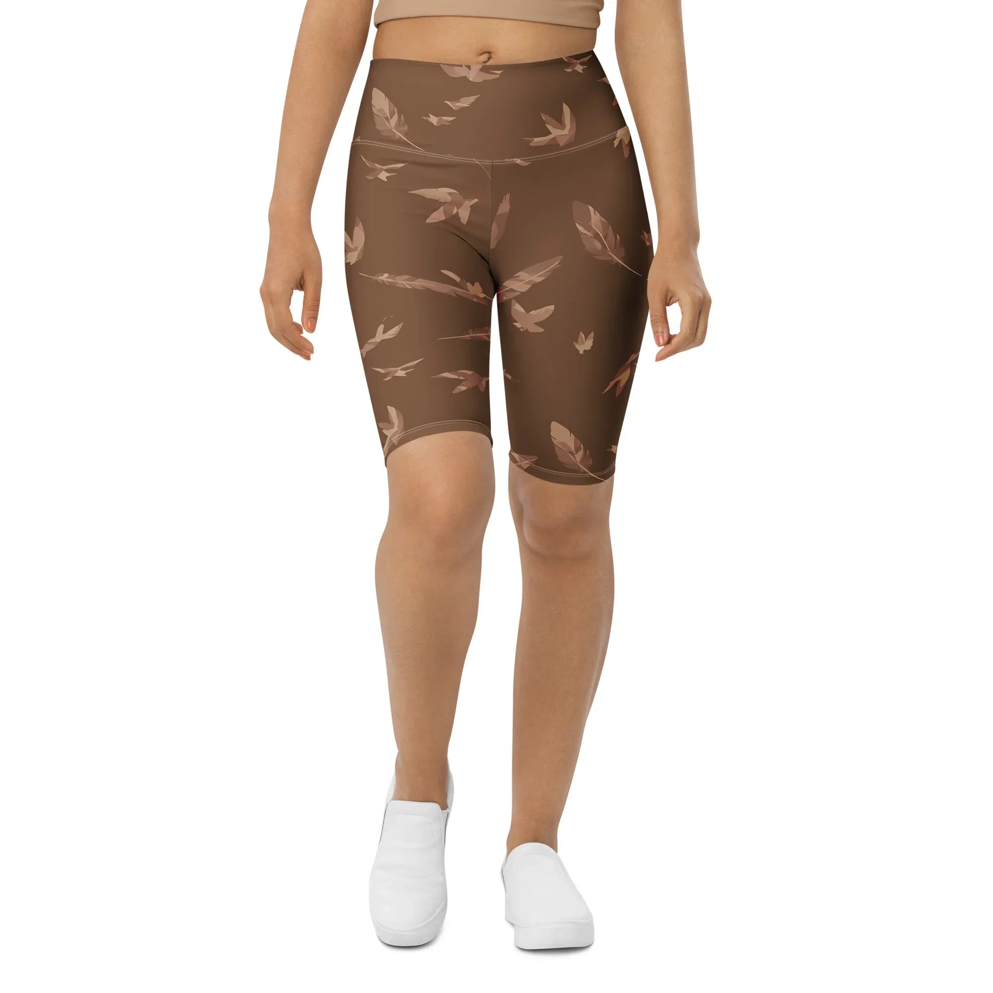 Biker Shorts Biker Shorts AwRans Clothing all-over-print-biker-shorts-white-front-6880e4e608c9e