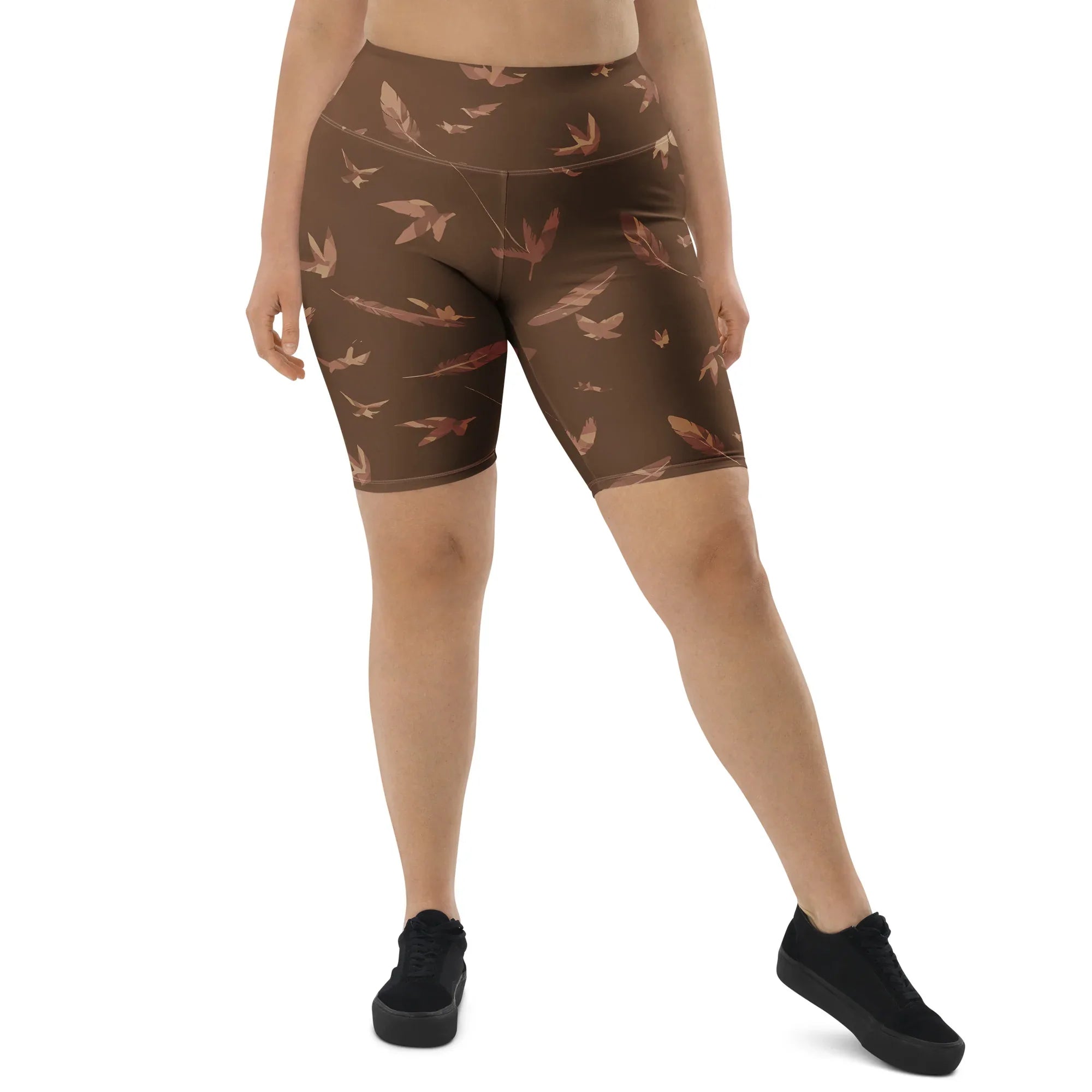Biker Shorts Biker Shorts AwRans Clothing all-over-print-biker-shorts-white-front-6880e4e609855