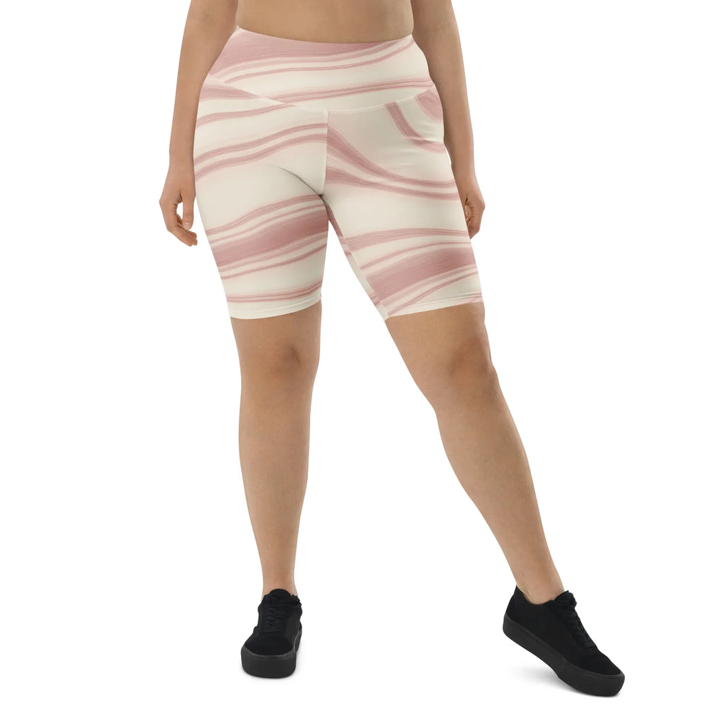 Biker Shorts Biker Shorts AwRans Clothing all-over-print-biker-shorts-white-front-6880ebe586174