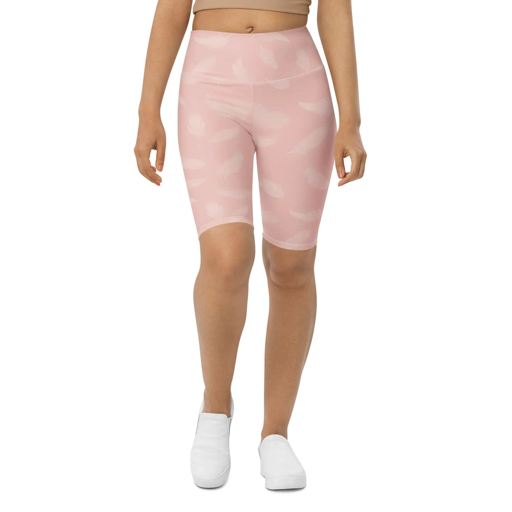 Biker Shorts Biker Shorts AwRans Clothing all-over-print-biker-shorts-white-front-6880ec1c960b1