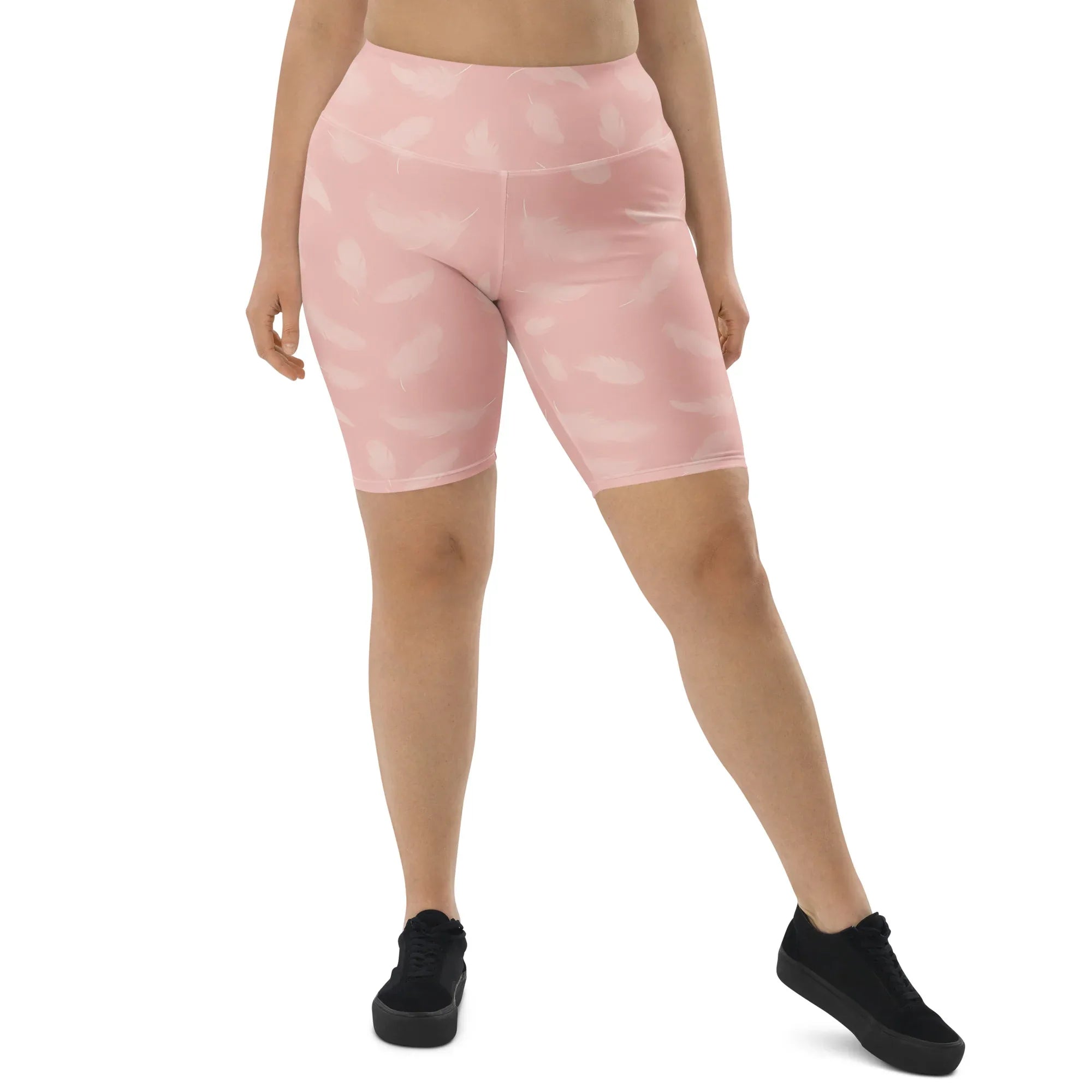 Biker Shorts Biker Shorts AwRans Clothing all-over-print-biker-shorts-white-front-6880ec1c96d37