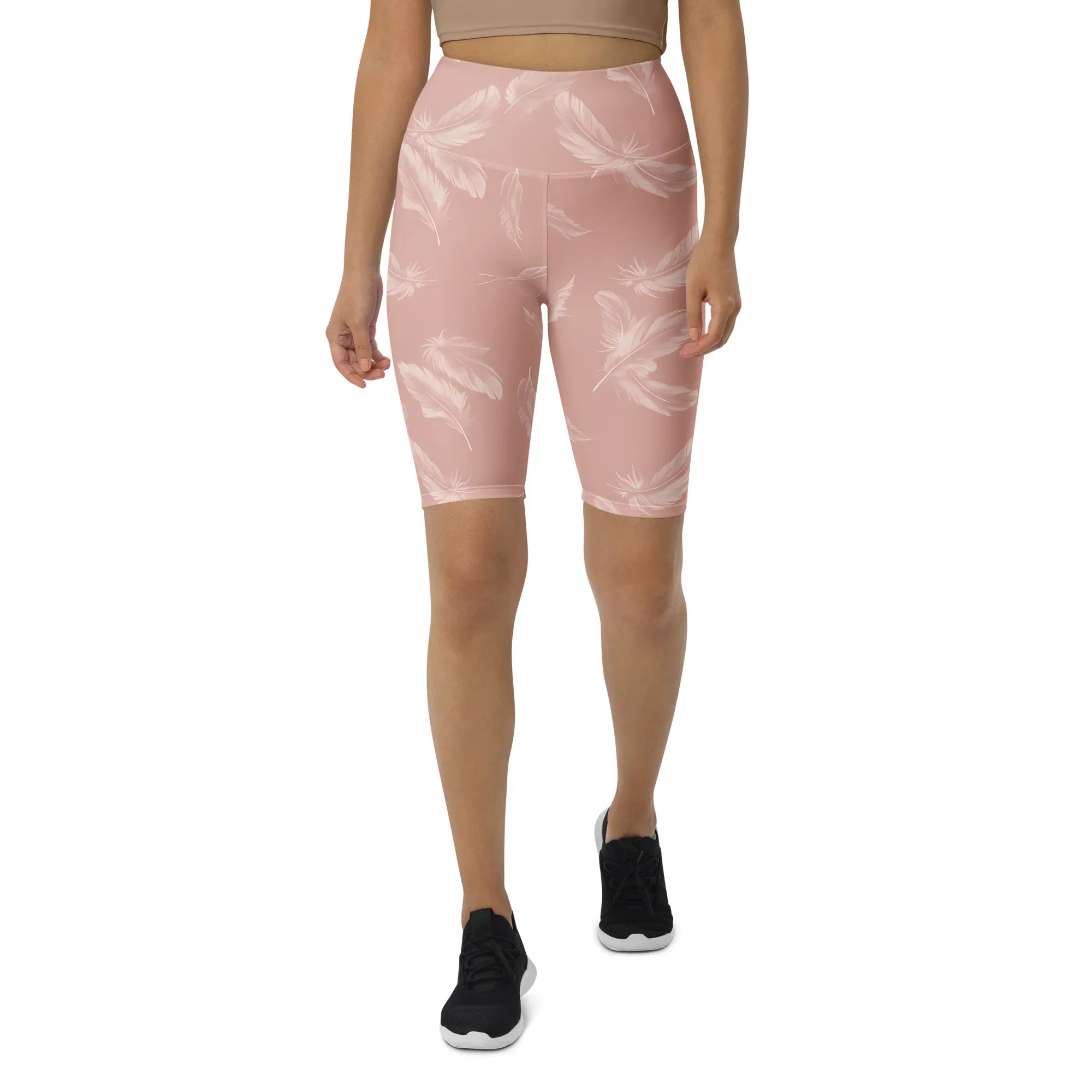 Biker Shorts Biker Shorts AwRans Clothing all-over-print-biker-shorts-white-front-6880ec56617f1