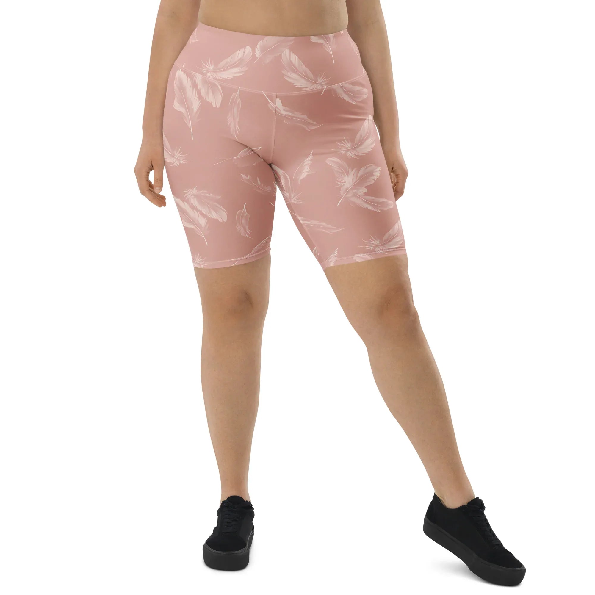 Biker Shorts Biker Shorts AwRans Clothing all-over-print-biker-shorts-white-front-6880ec5661ef4