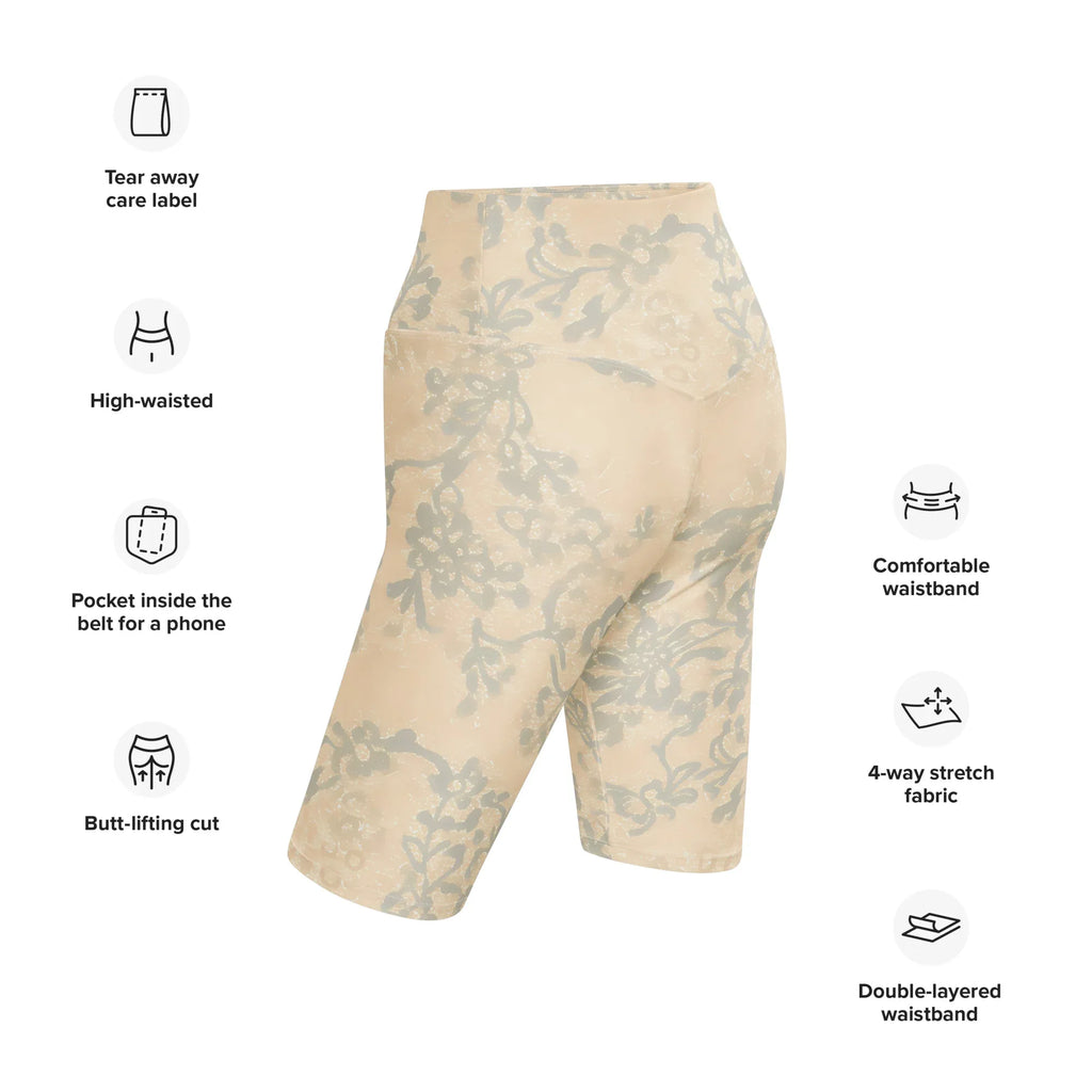 Biker Shorts Biker Shorts AwRans Clothing all-over-print-biker-shorts-white-left-back-6880df201a202