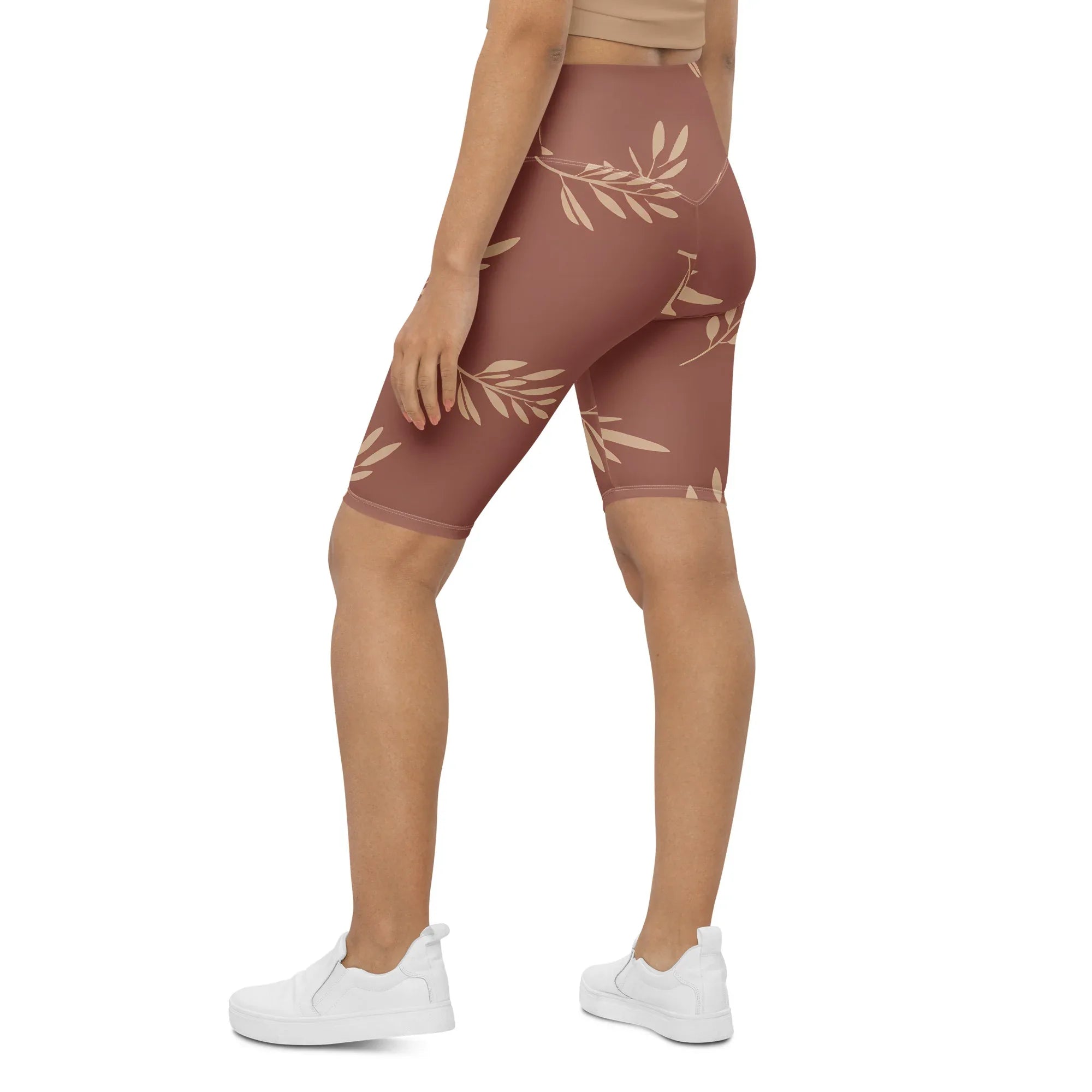 Biker Shorts Biker Shorts AwRans Clothing all-over-print-biker-shorts-white-left-back-6880e2e8d66af