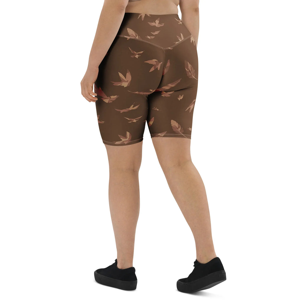 Biker Shorts Biker Shorts AwRans Clothing all-over-print-biker-shorts-white-left-back-6880e4e609617