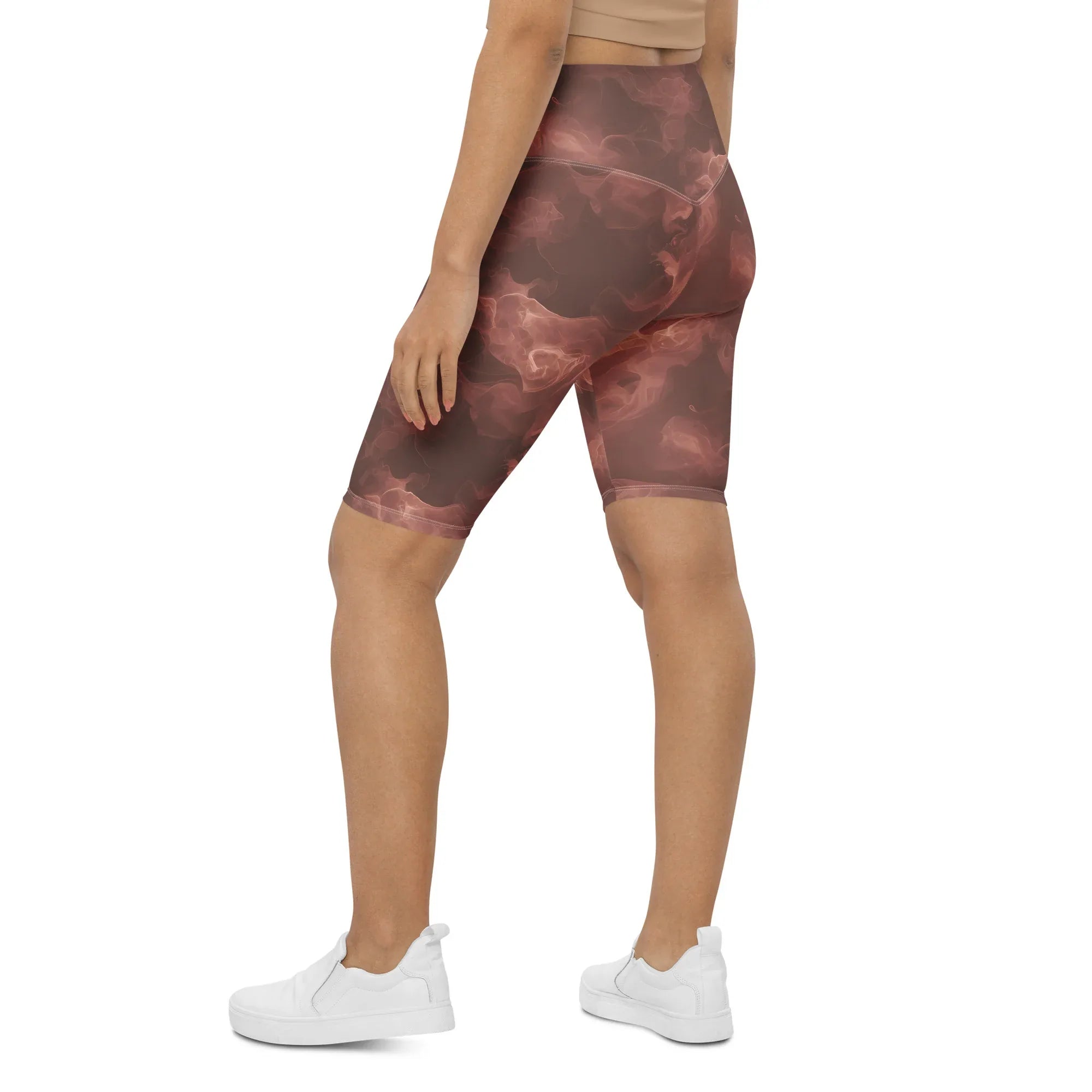Biker Shorts Biker Shorts AwRans Clothing all-over-print-biker-shorts-white-left-back-6880e7d67db39