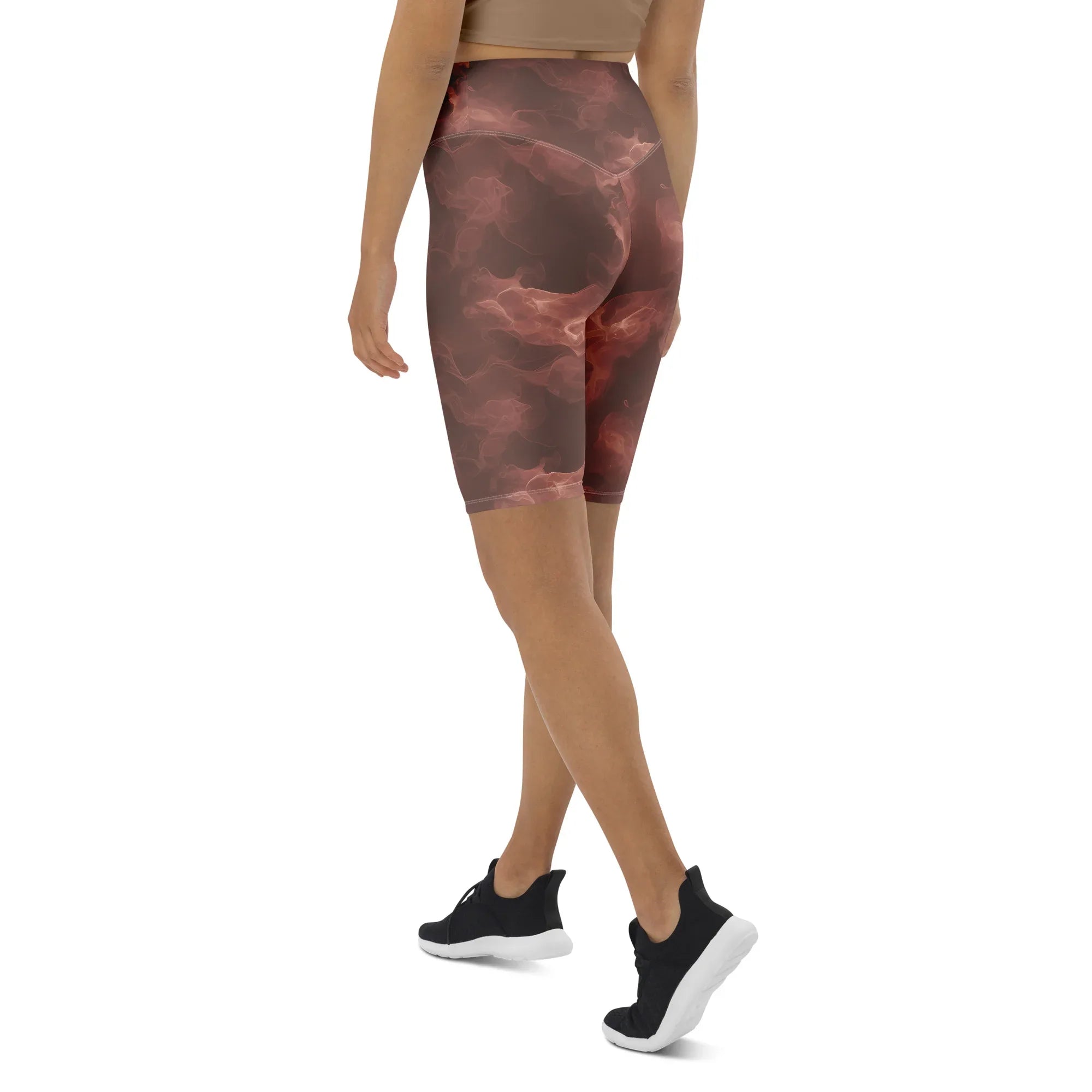 Biker Shorts Biker Shorts AwRans Clothing all-over-print-biker-shorts-white-left-back-6880e7d67e056