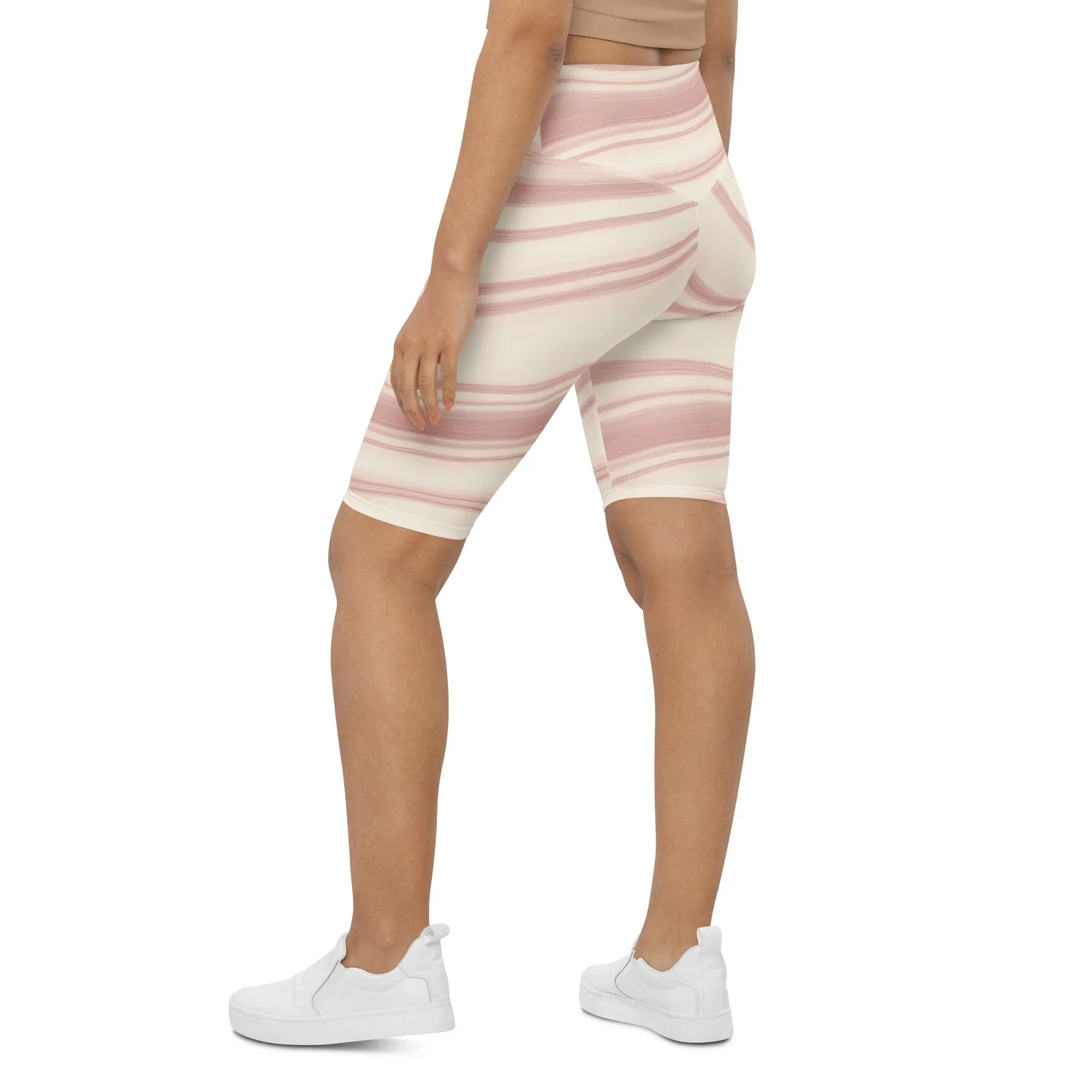 Biker Shorts Biker Shorts AwRans Clothing all-over-print-biker-shorts-white-left-back-6880ebe585418