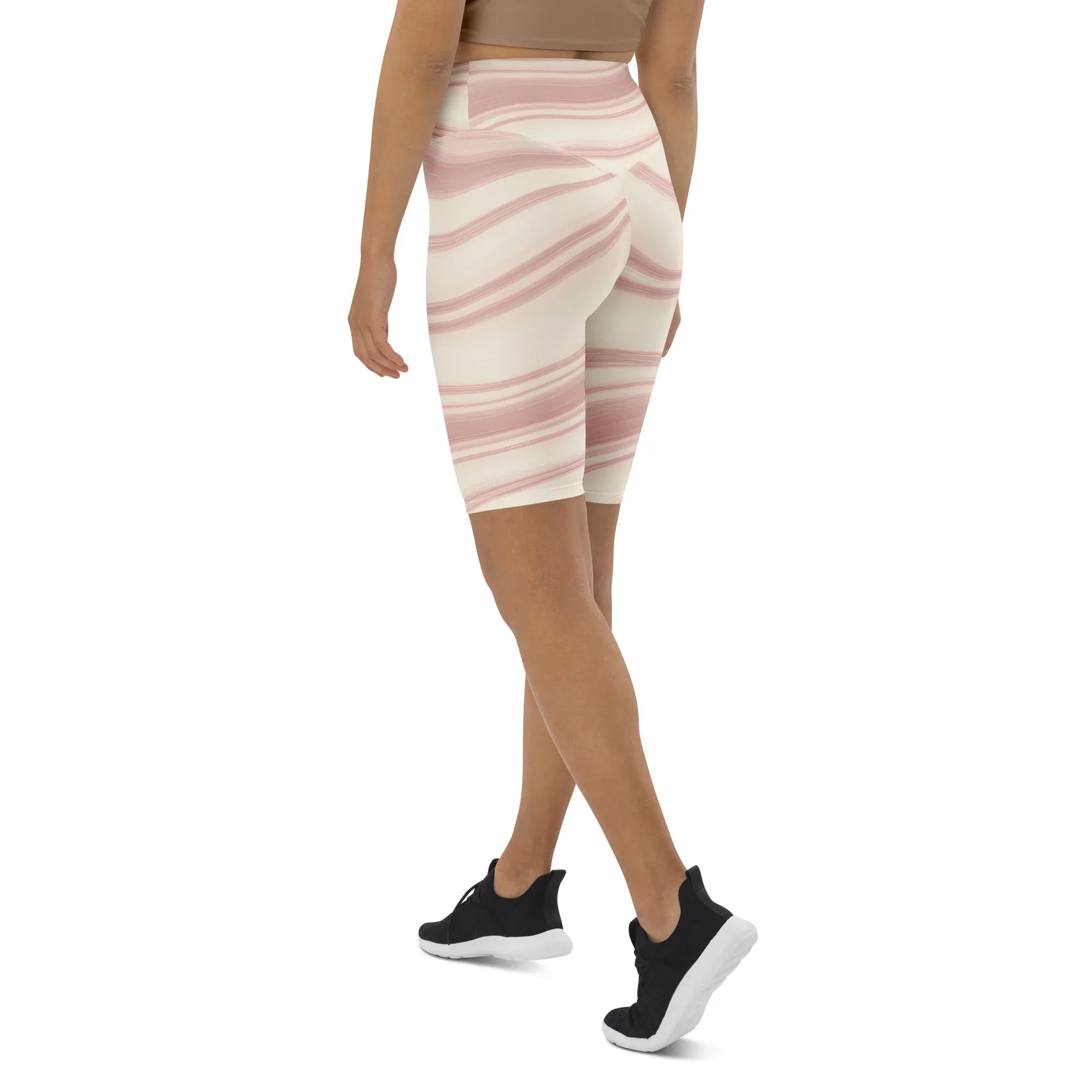 Biker Shorts Biker Shorts AwRans Clothing all-over-print-biker-shorts-white-left-back-6880ebe585937