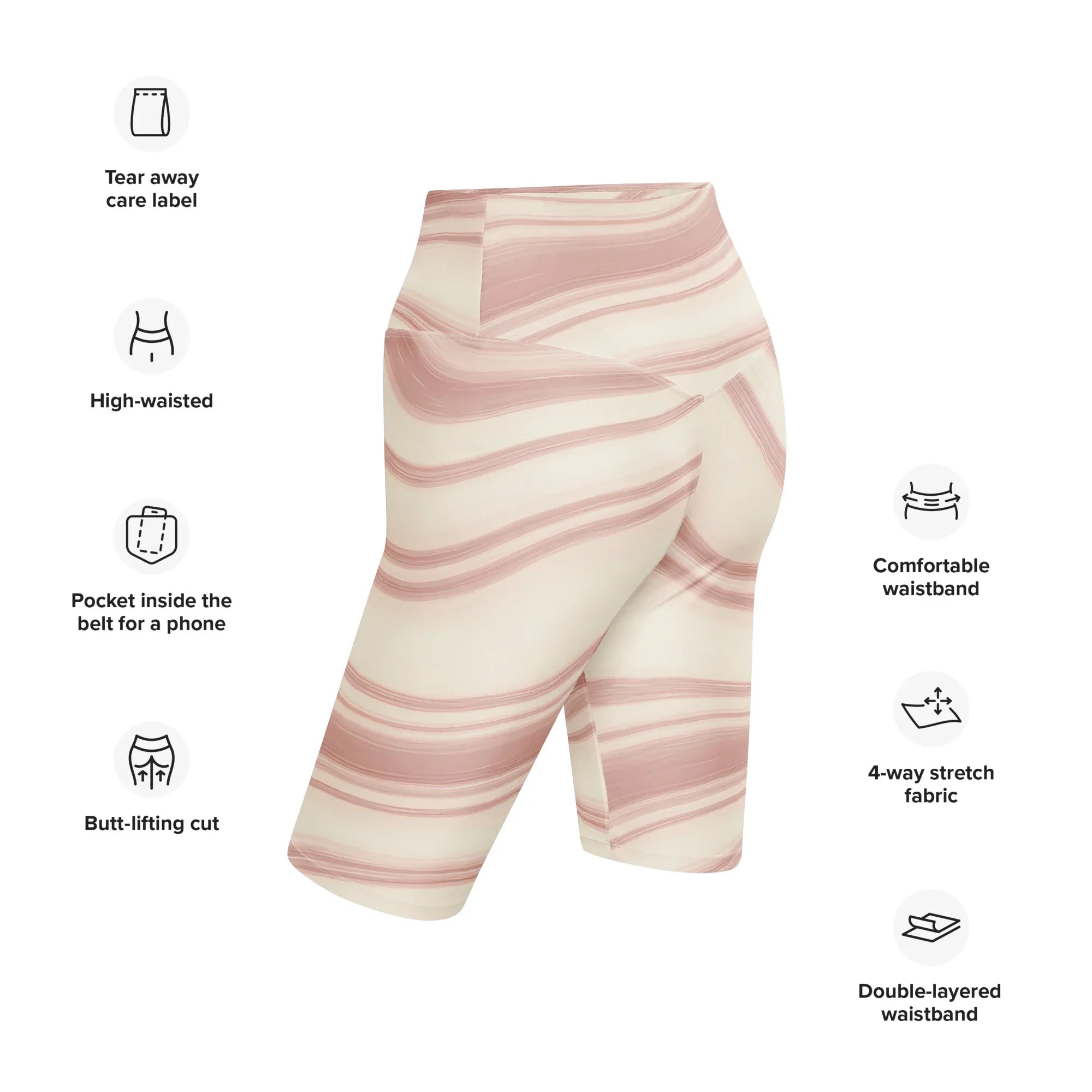 Biker Shorts Biker Shorts AwRans Clothing all-over-print-biker-shorts-white-left-back-6880ebe5864ef