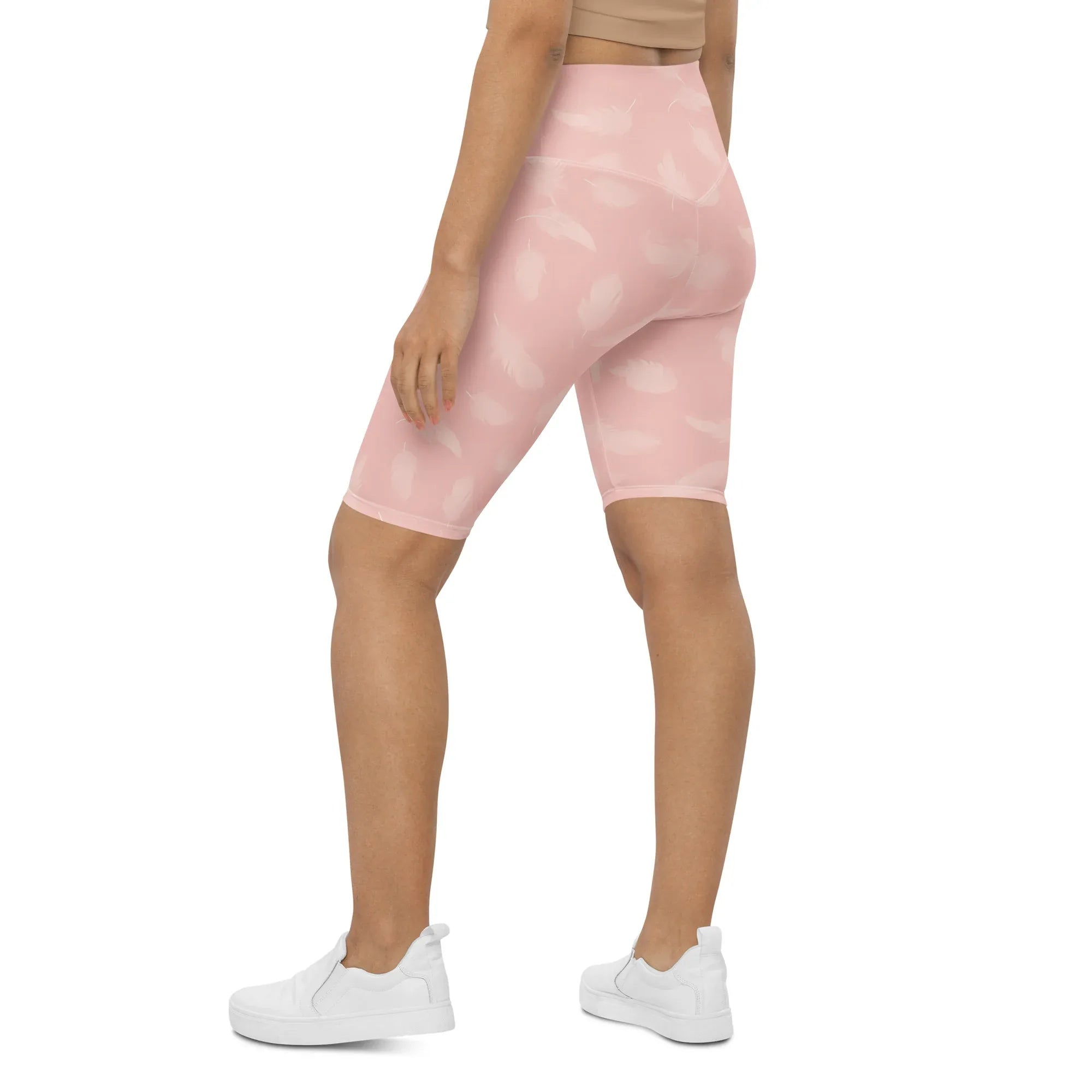Biker Shorts Biker Shorts AwRans Clothing all-over-print-biker-shorts-white-left-back-6880ec1c95f47