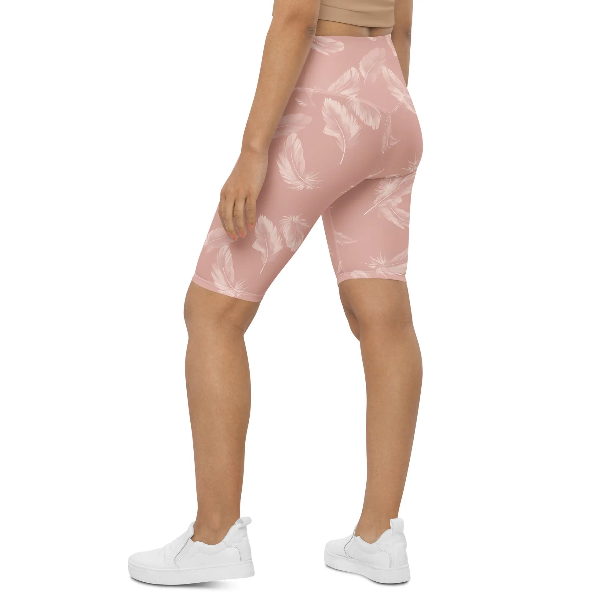 Biker Shorts Biker Shorts AwRans Clothing all-over-print-biker-shorts-white-left-back-6880ec56611bf