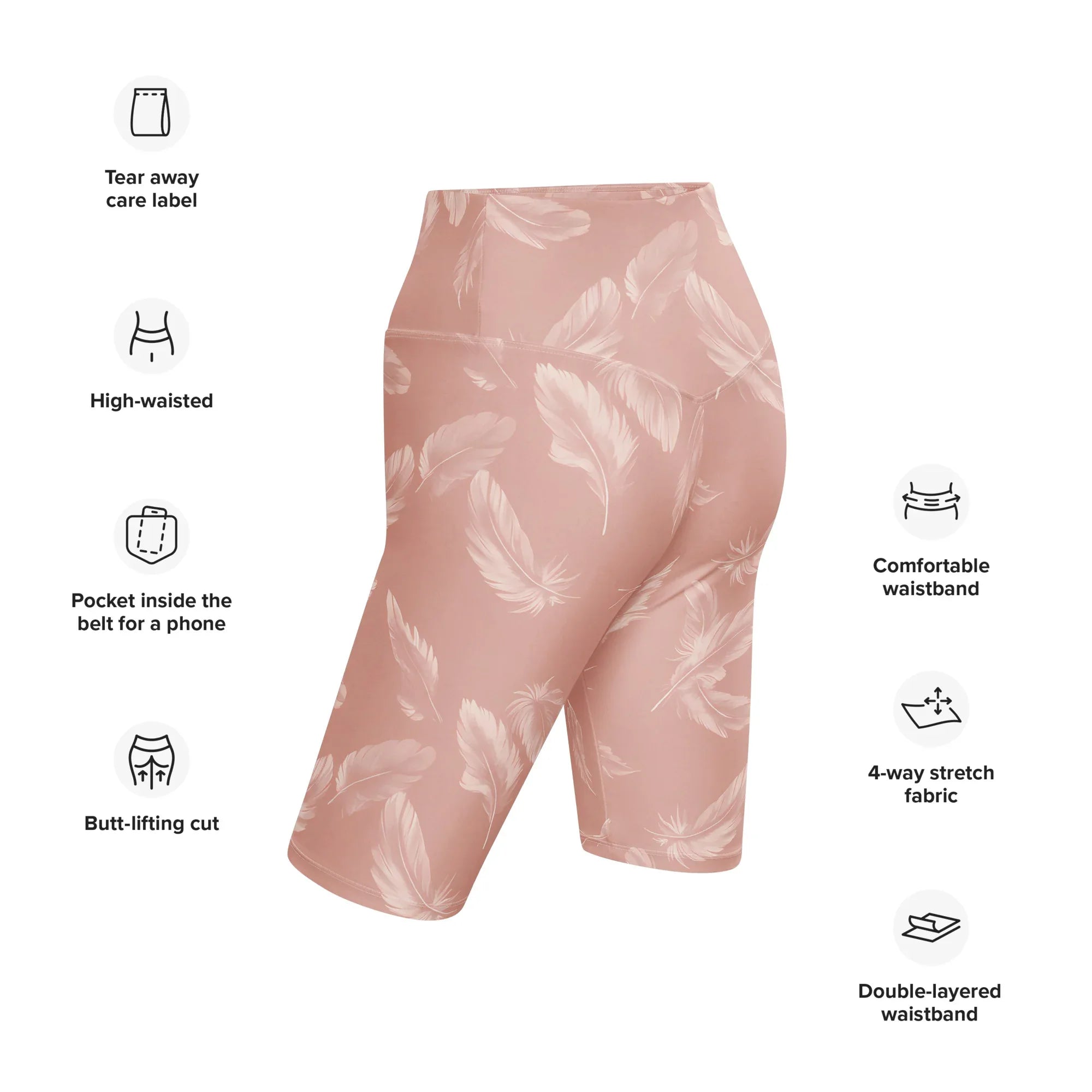 Biker Shorts Biker Shorts AwRans Clothing all-over-print-biker-shorts-white-left-back-6880ec566224b