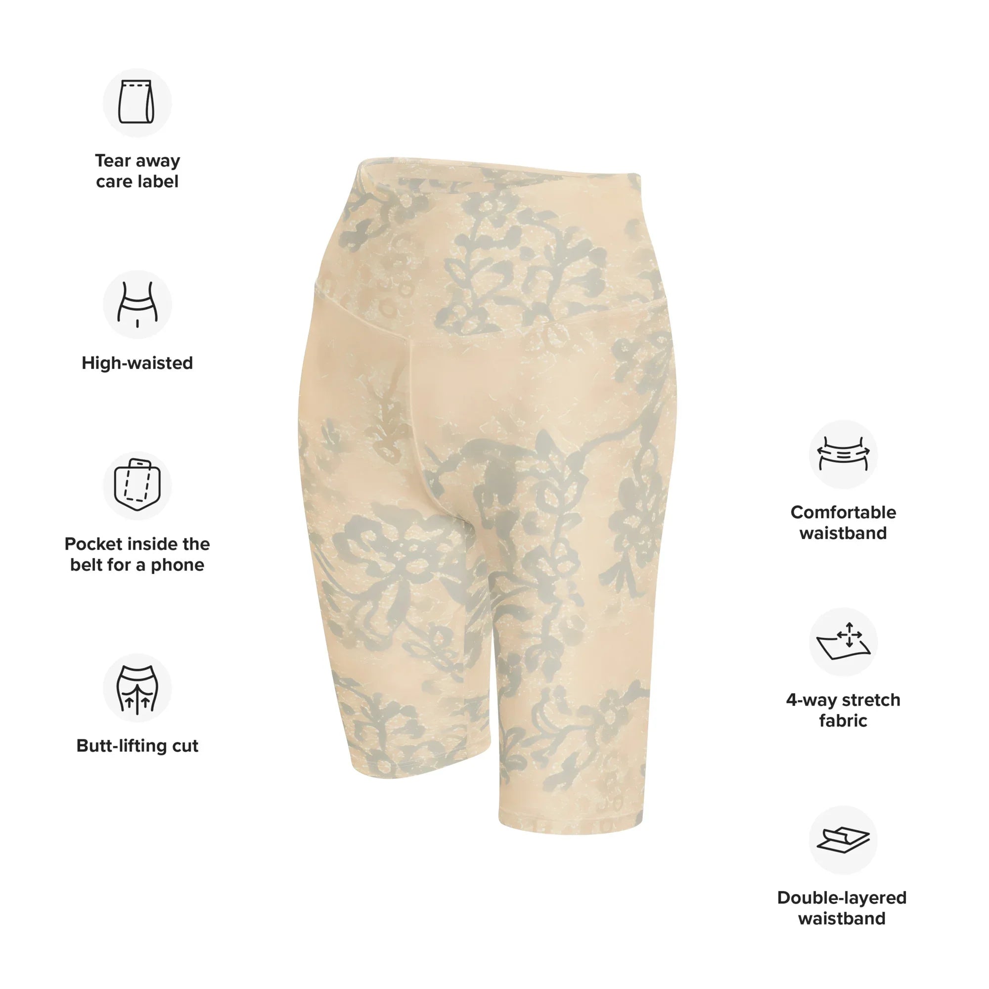 Biker Shorts Biker Shorts AwRans Clothing all-over-print-biker-shorts-white-left-front-6880df2019fe2