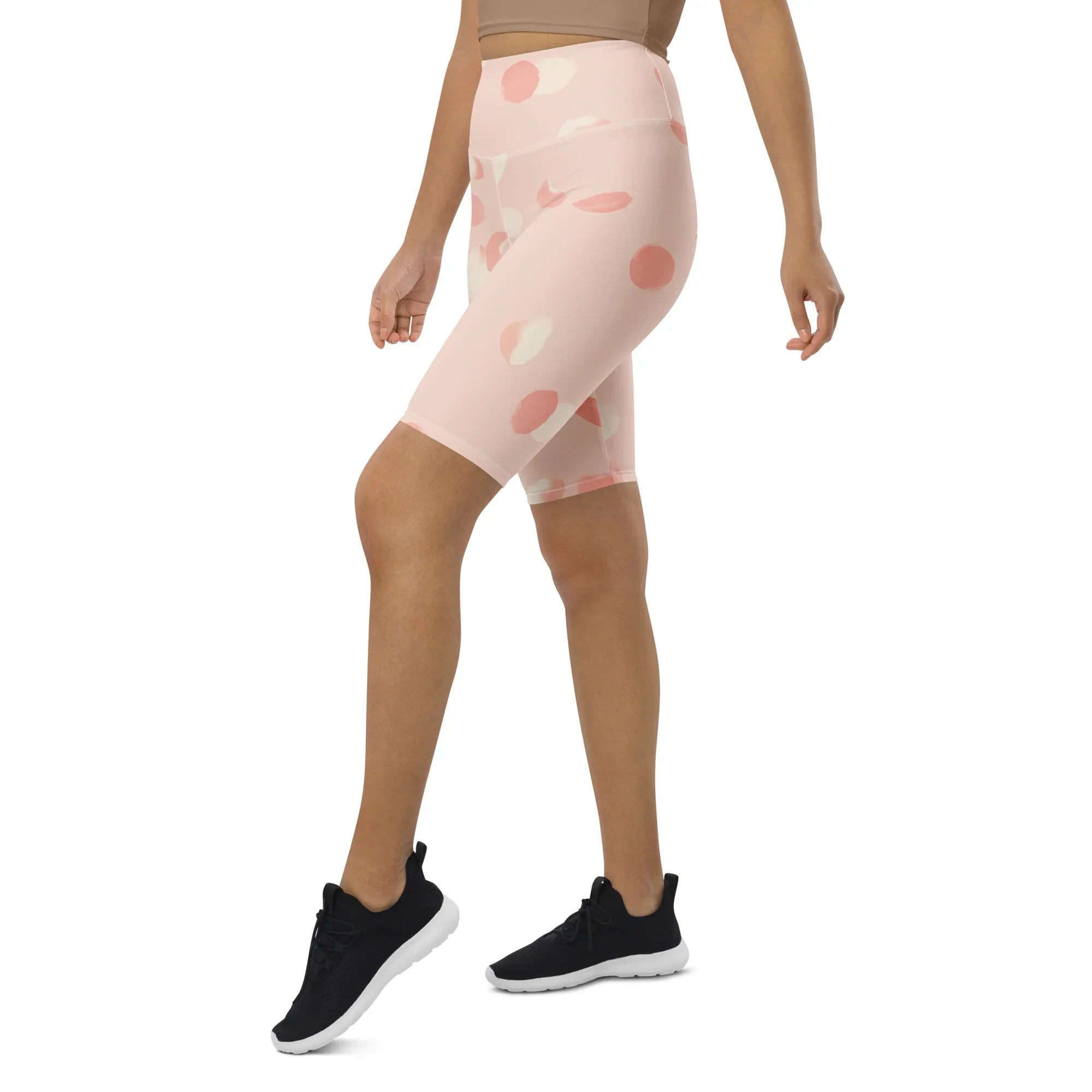 Biker Shorts Biker Shorts AwRans Clothing all-over-print-biker-shorts-white-left-front-6880df5602909