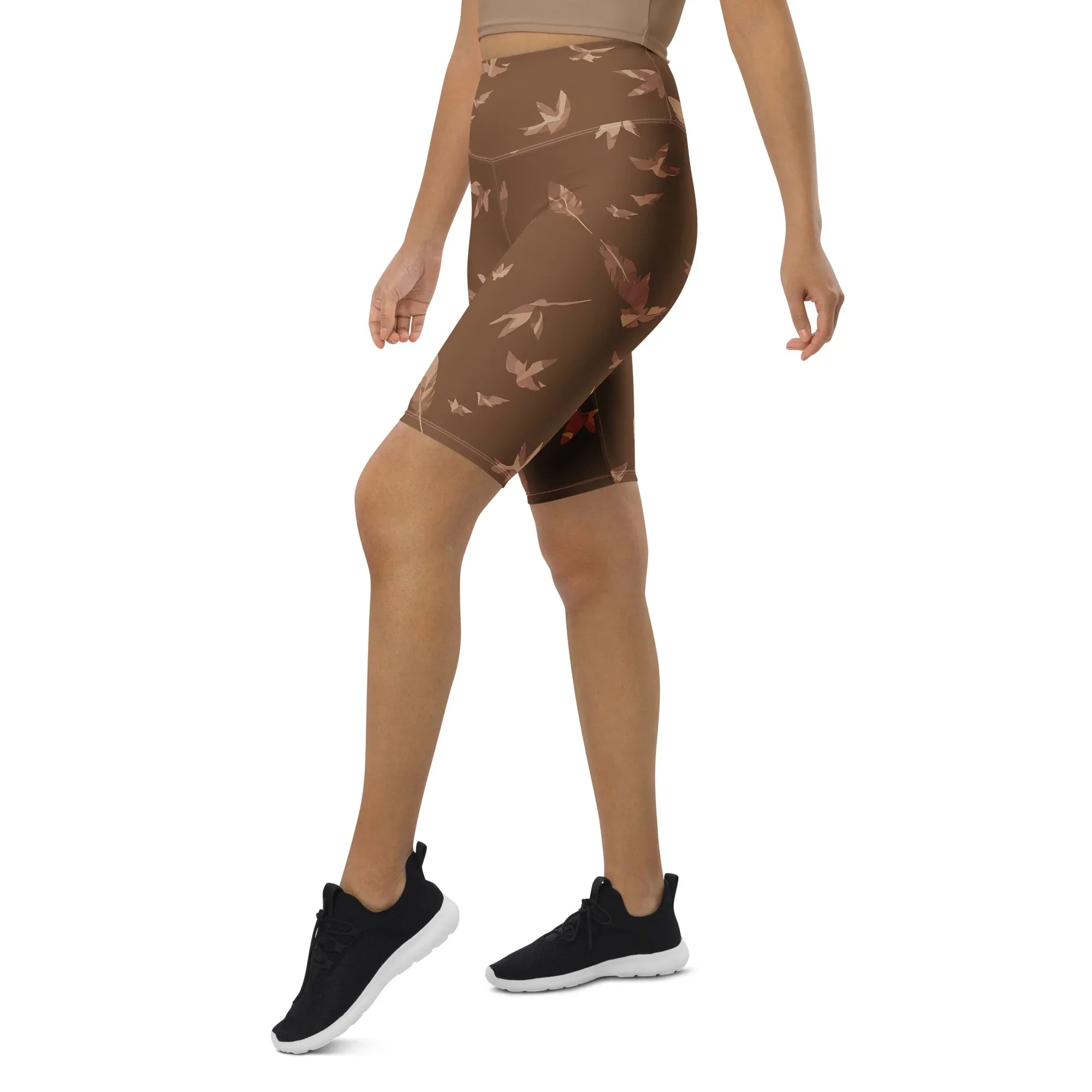 Biker Shorts Biker Shorts AwRans Clothing all-over-print-biker-shorts-white-left-front-6880e4e608f16