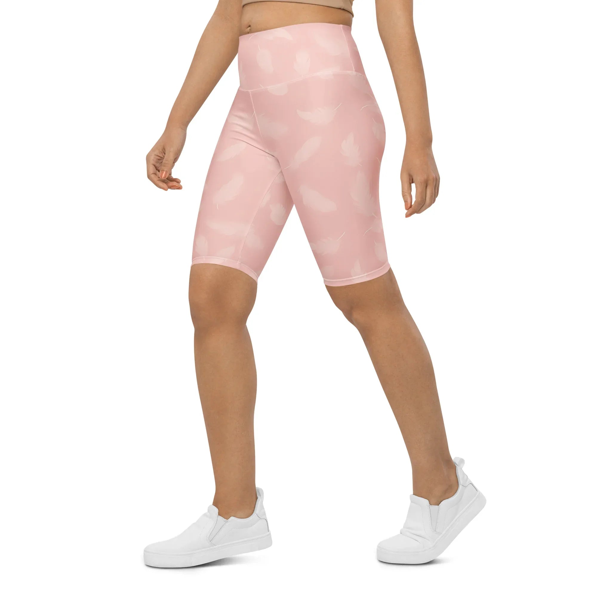 Biker Shorts Biker Shorts AwRans Clothing all-over-print-biker-shorts-white-left-front-6880ec1c95deb