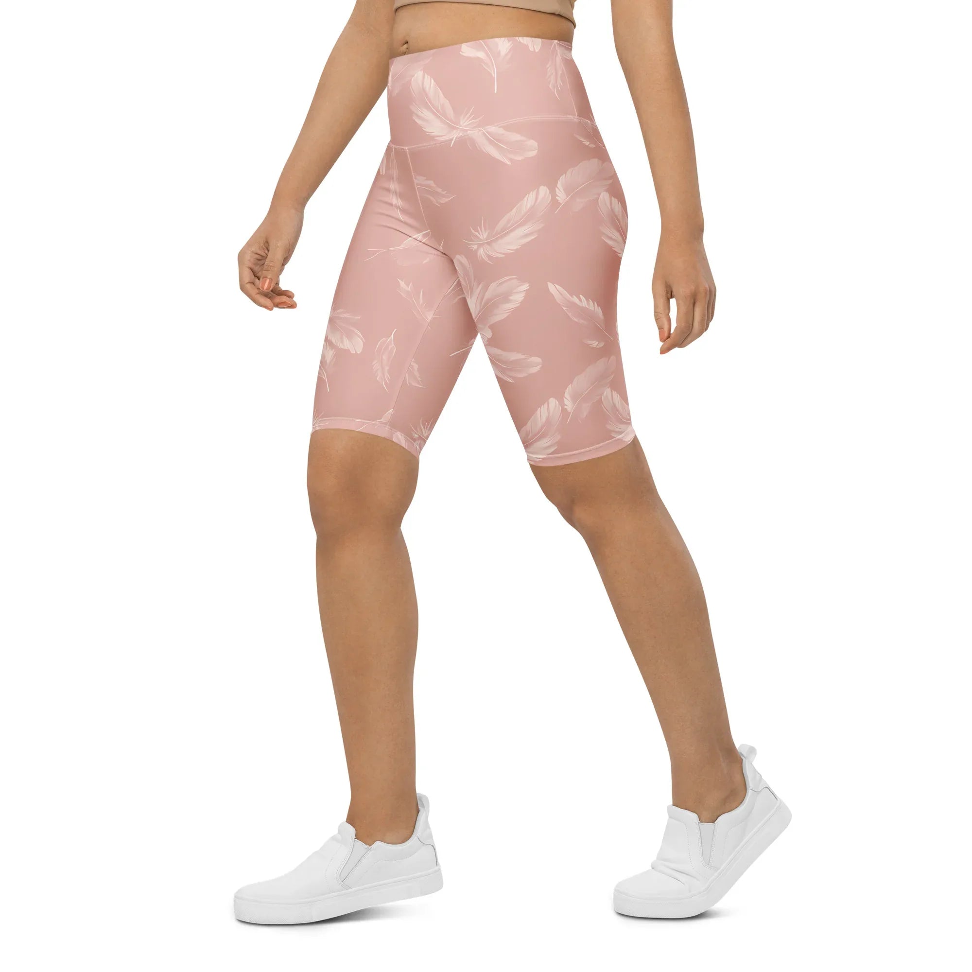 Biker Shorts Biker Shorts AwRans Clothing all-over-print-biker-shorts-white-left-front-6880ec566106a