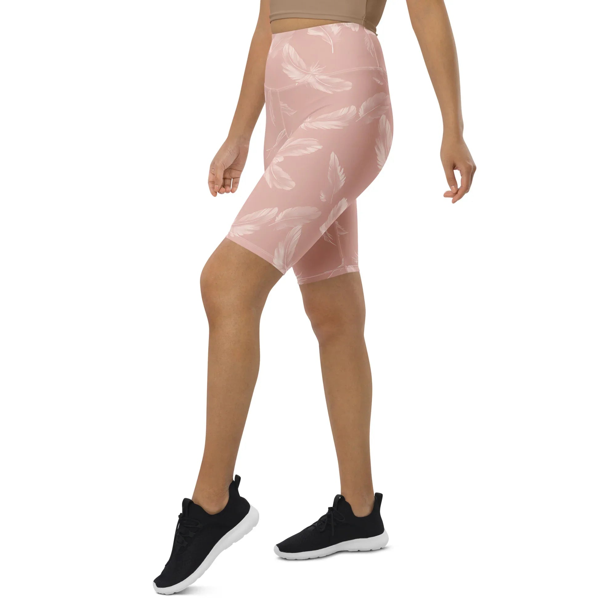 Biker Shorts Biker Shorts AwRans Clothing all-over-print-biker-shorts-white-left-front-6880ec566158b