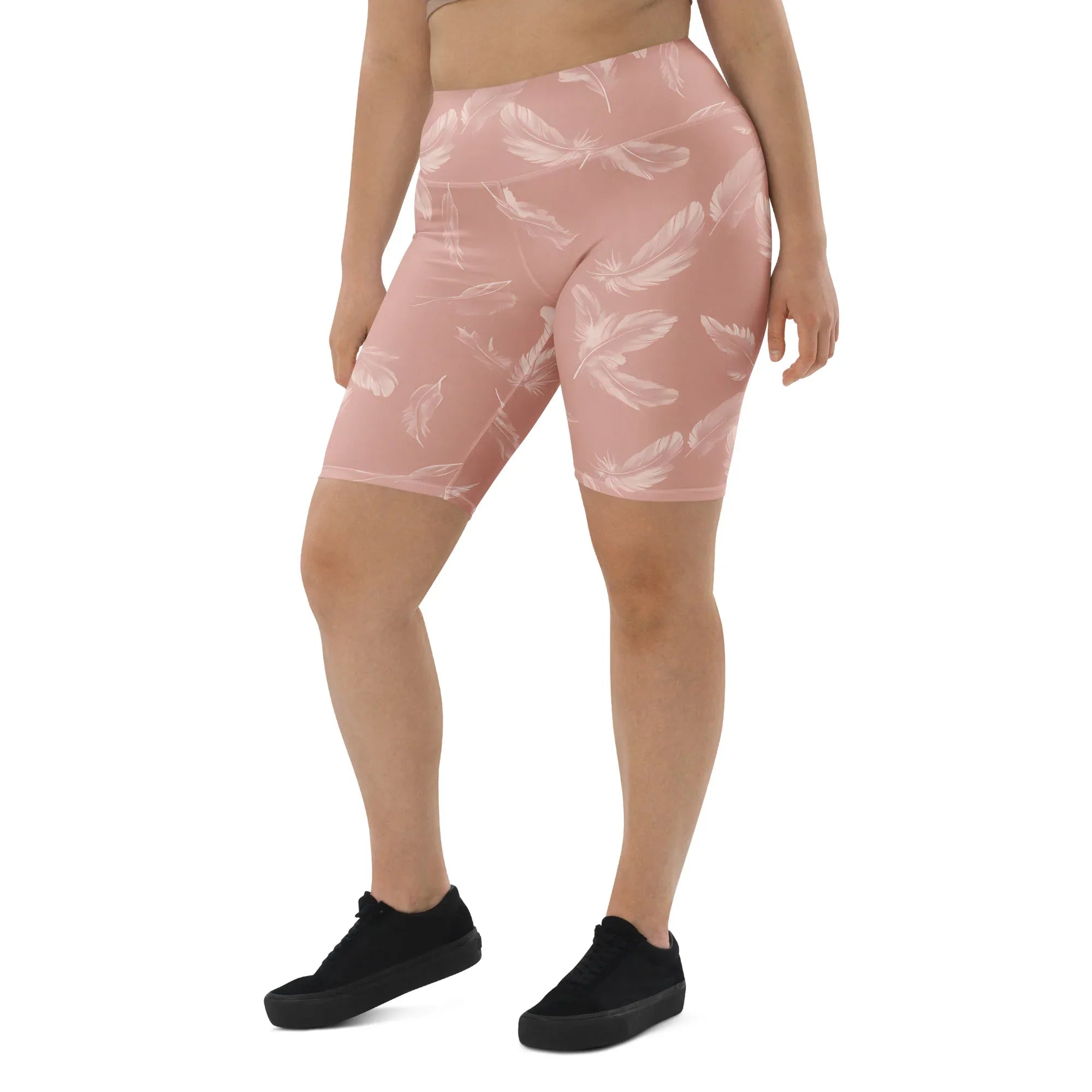 Biker Shorts Biker Shorts AwRans Clothing all-over-print-biker-shorts-white-left-front-6880ec5661b76