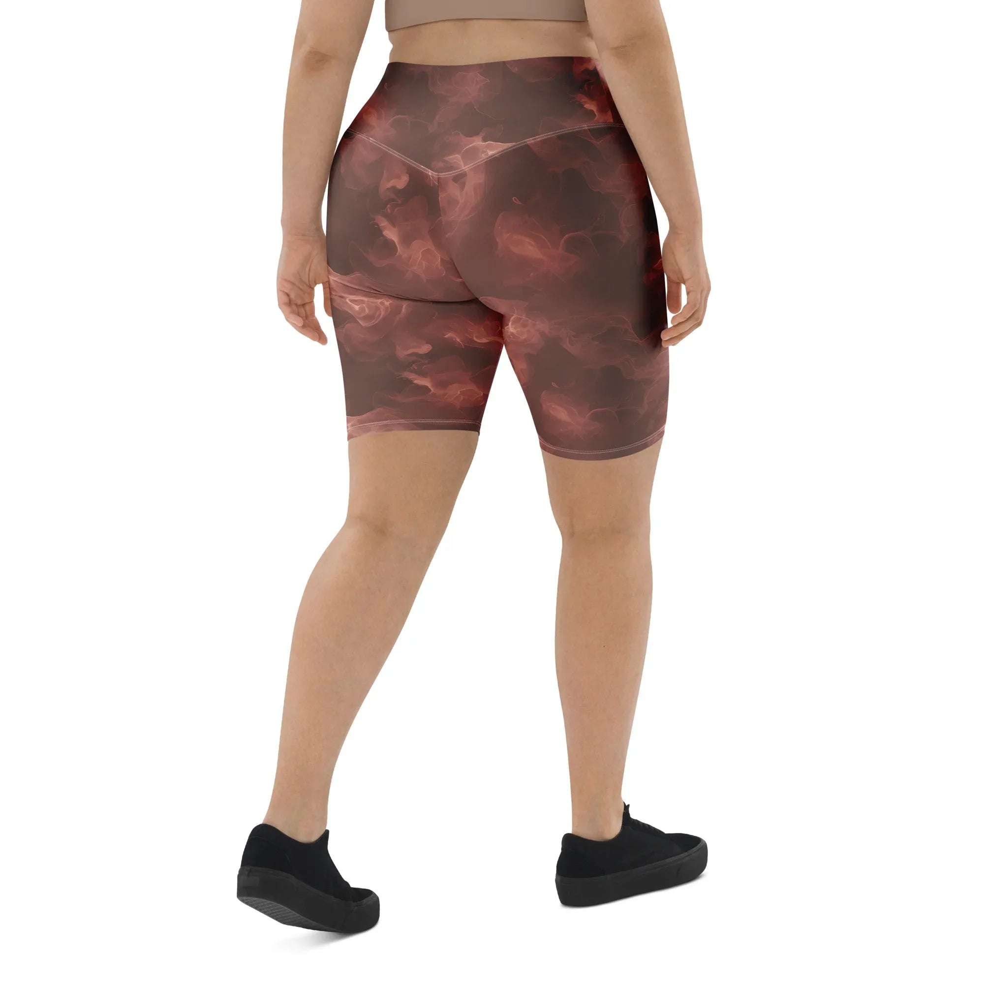 Biker Shorts Biker Shorts AwRans Clothing all-over-print-biker-shorts-white-right-back-6880e7d680108