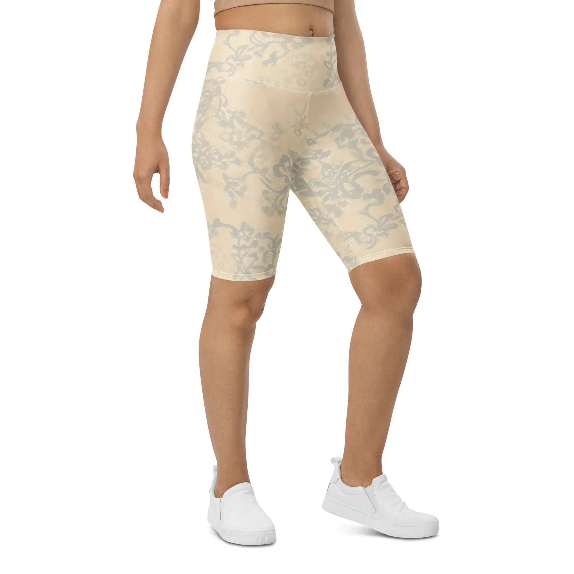 Biker Shorts Biker Shorts AwRans Clothing all-over-print-biker-shorts-white-right-front-6880df201be36