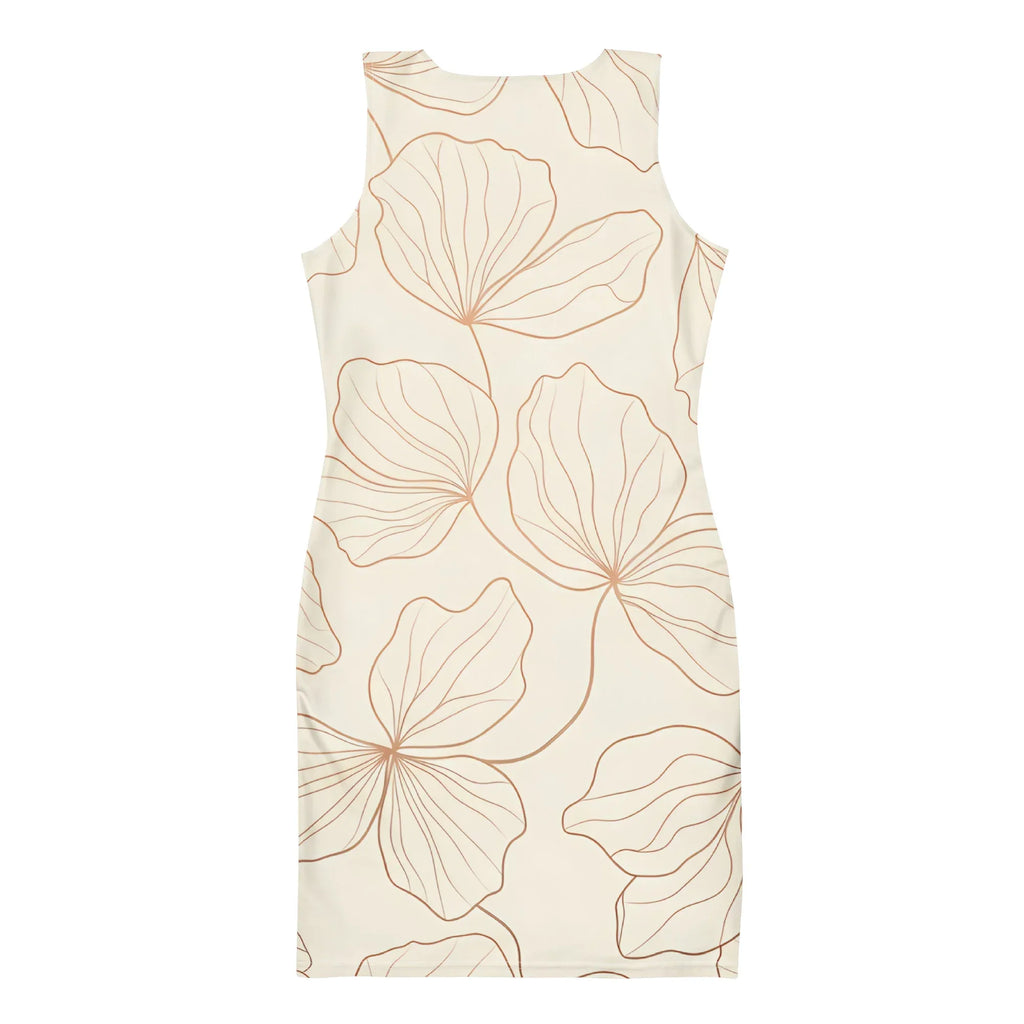 Bodycon Dress Bodycon dress AwRans Clothing all-over-print-bodycon-dress-white-back-689b93622596b